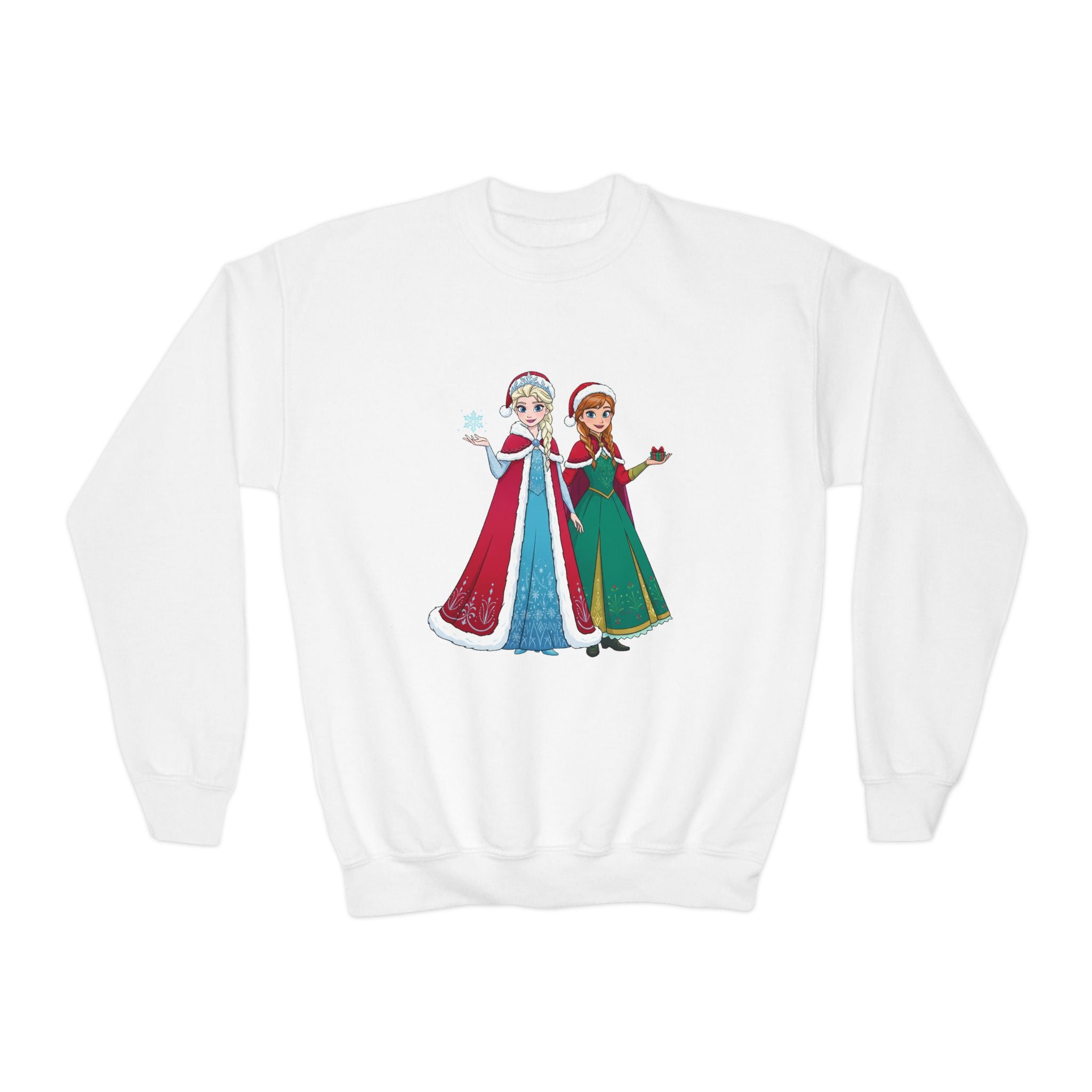 Girls' Princess Sisters Crewneck Sweatshirt – Winter Frozen-Inspired Design