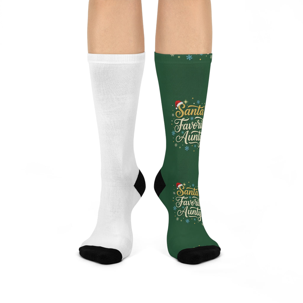 Santa’s Favorite Aunty Cushioned Crew Socks — Festive Christmas Gift