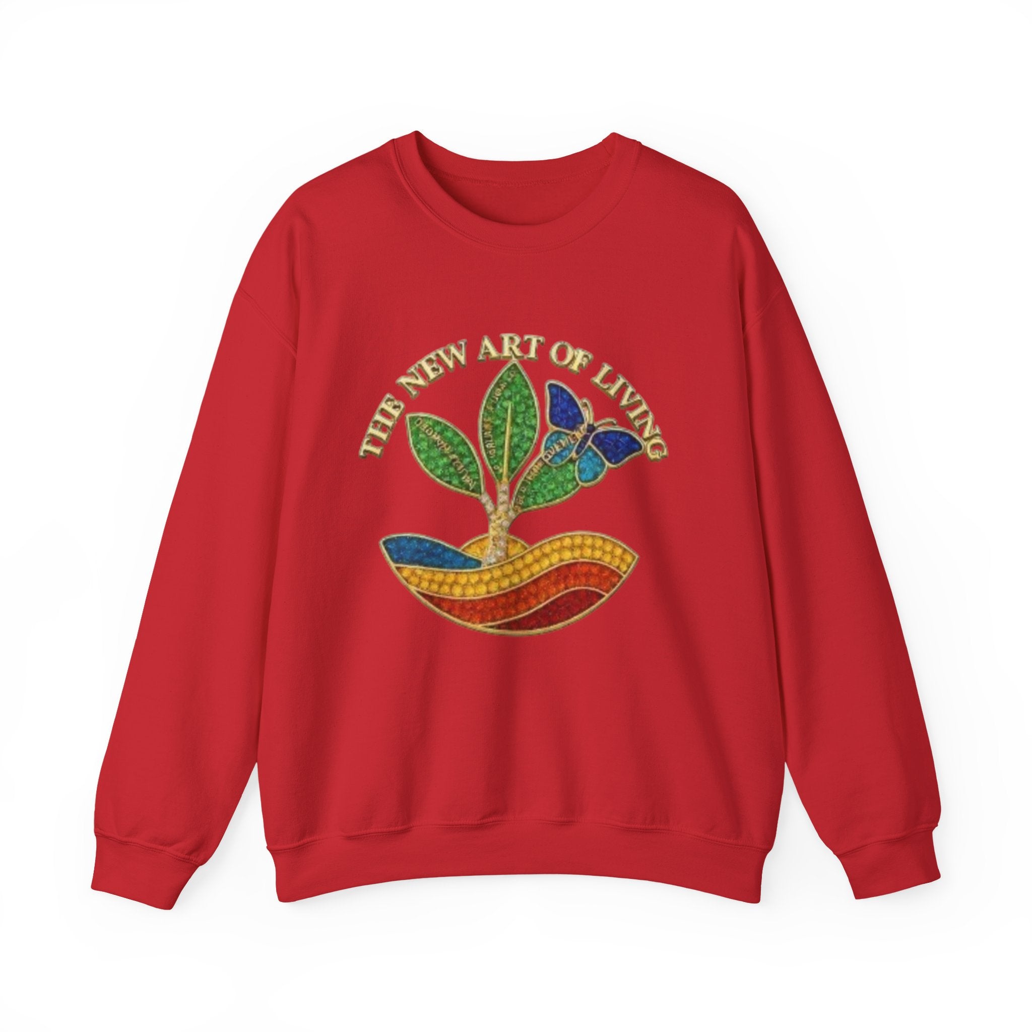 Crewneck Sweatshirt — 'The New Art of Living' Colorful Plant Graphic