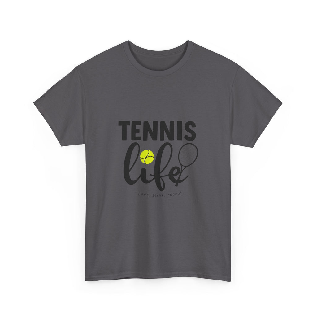 Tennis Life Heavy Cotton T-Shirt – Premium Comfort &amp; Bold Print Quality