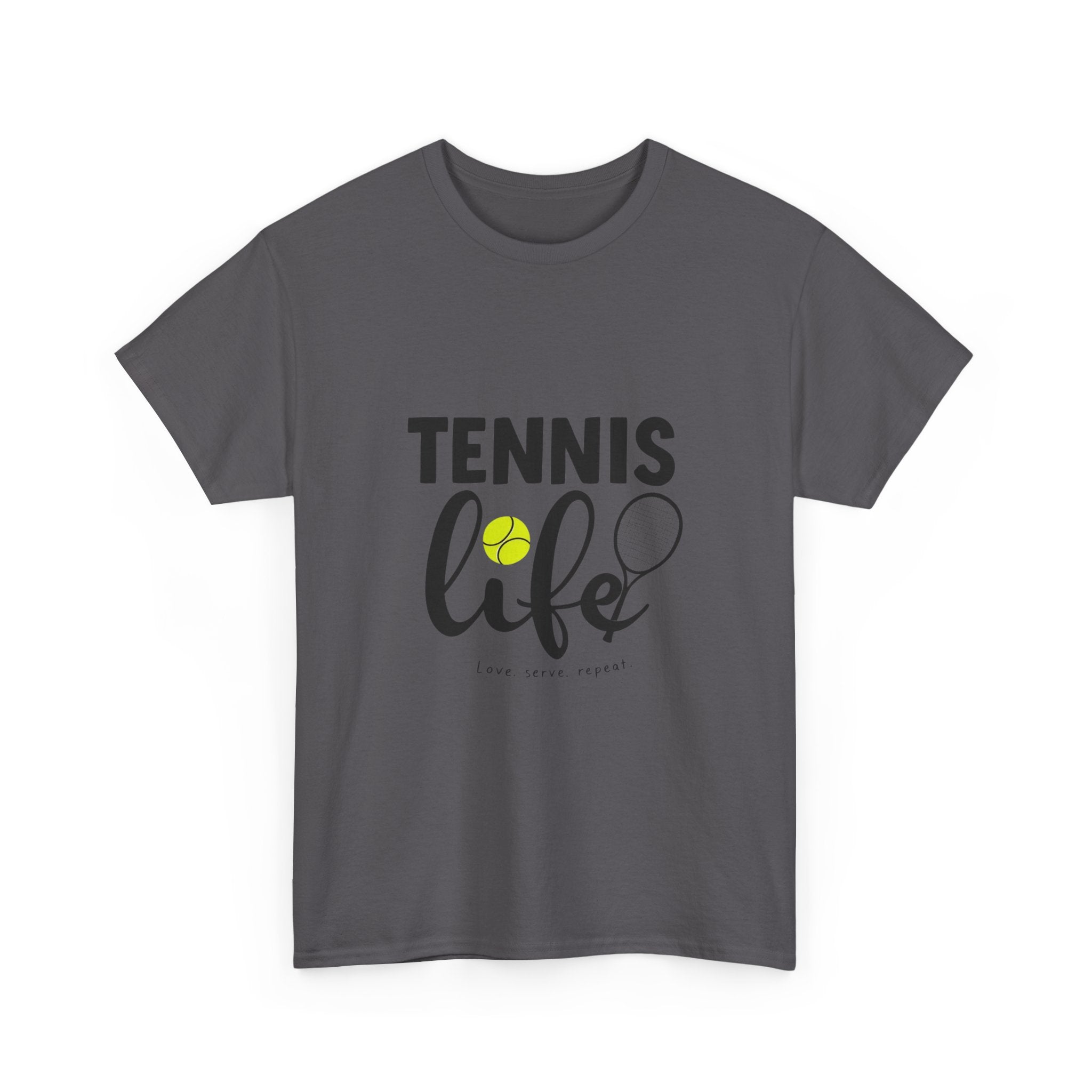 Tennis Life Heavy Cotton T-Shirt – Premium Comfort &amp; Bold Print Quality