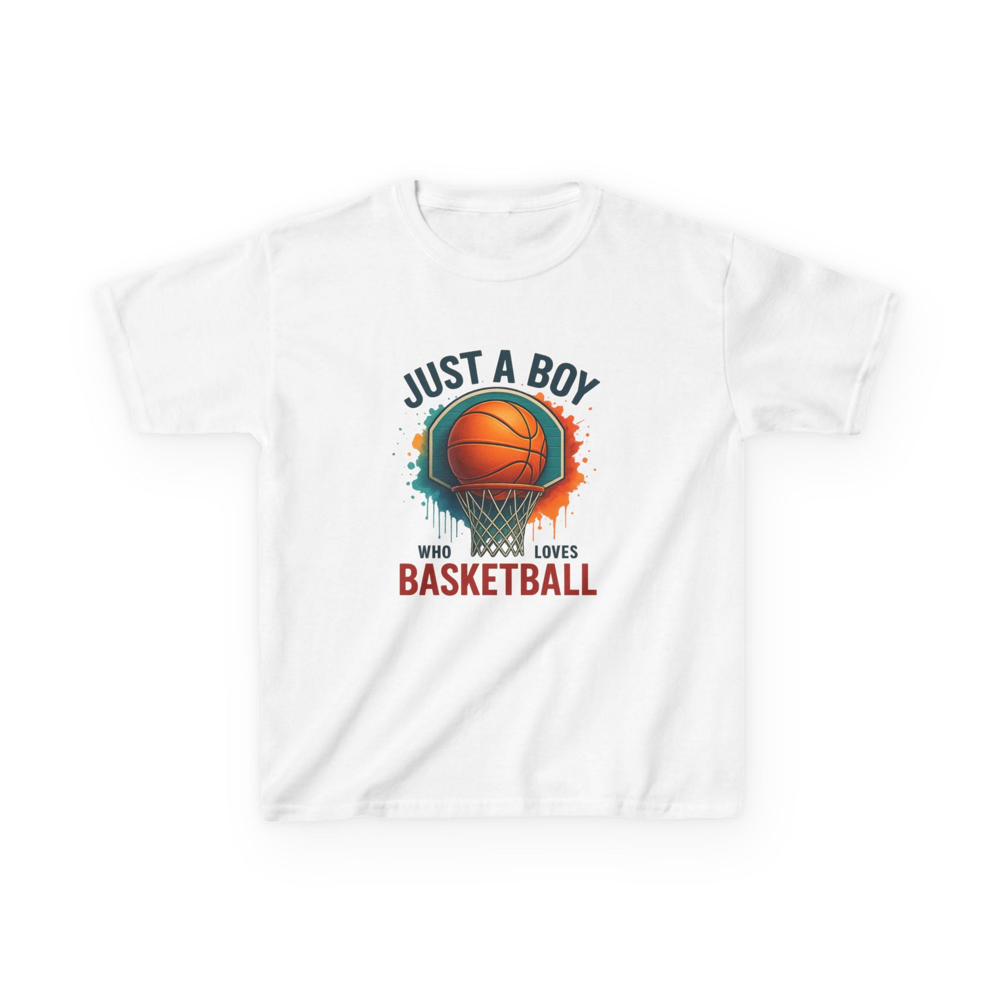 Kids Basketball Tee — "Just a Boy Who Loves Basketball" Youth Shirt