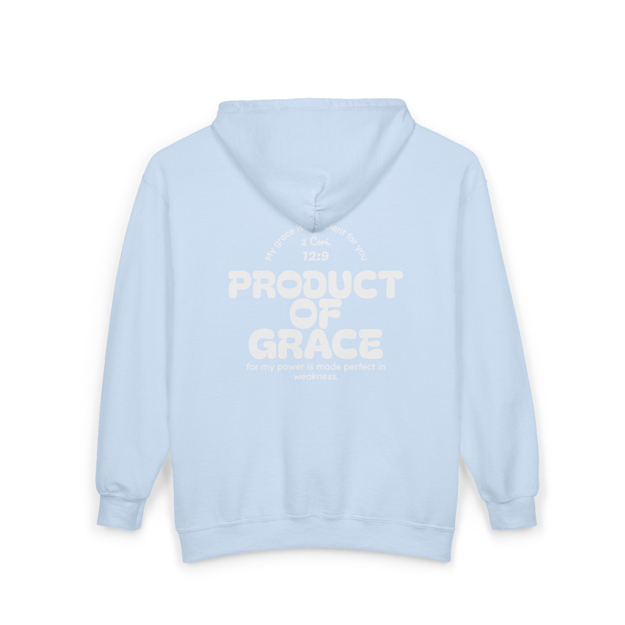 Grace Full-Zip Hoodie – "Product of Grace" Christian Zip-Up Sweatshirt