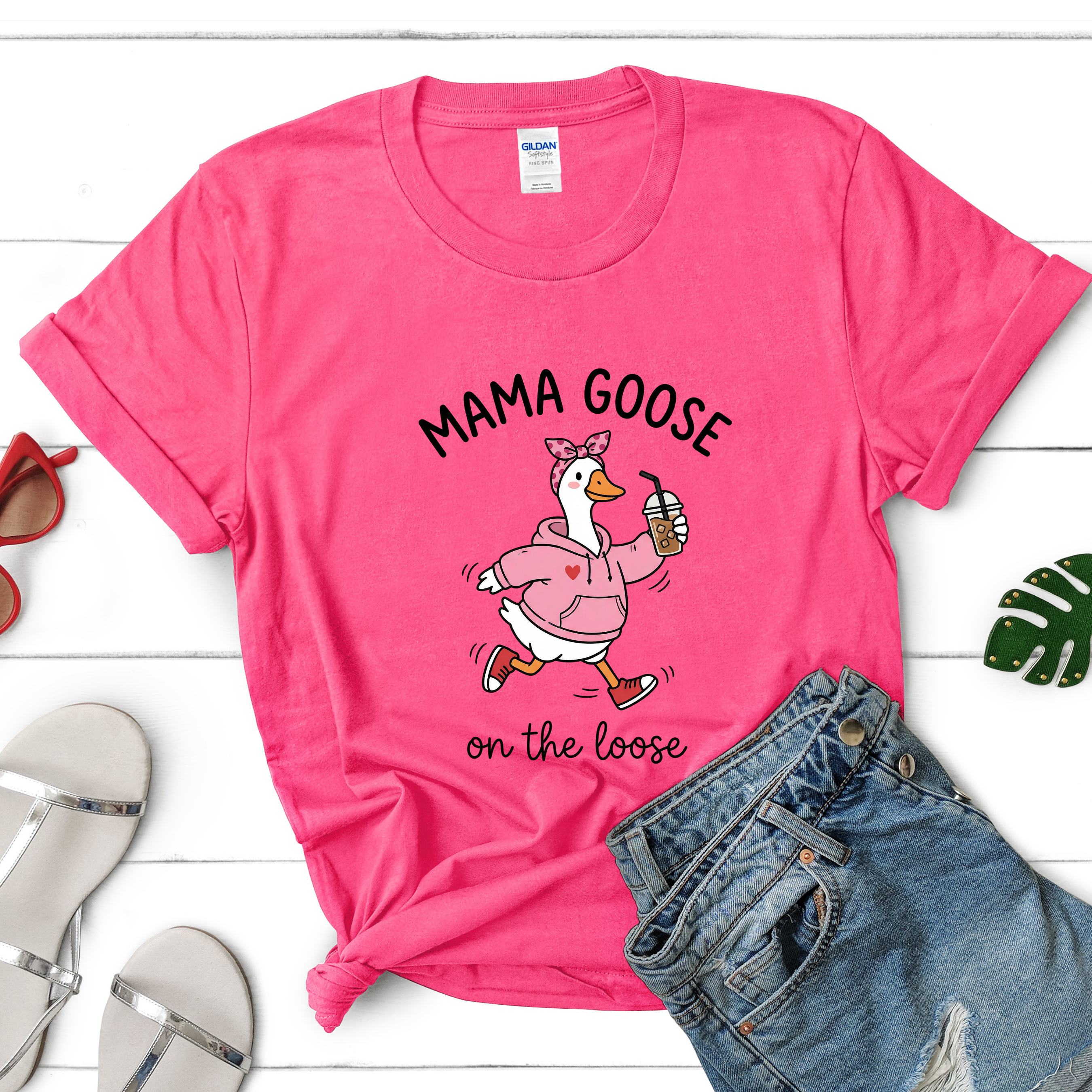 Mama Goose Tee — "Mama Goose on the Loose" Cute Mom Graphic T‑Shirt