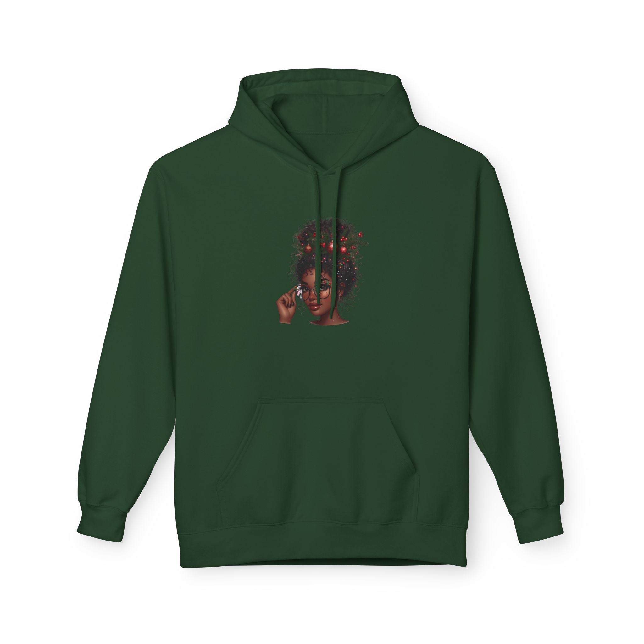 Afro Girl Christmas Hoodie — Festive Afrocentric Holiday Sweatshirt