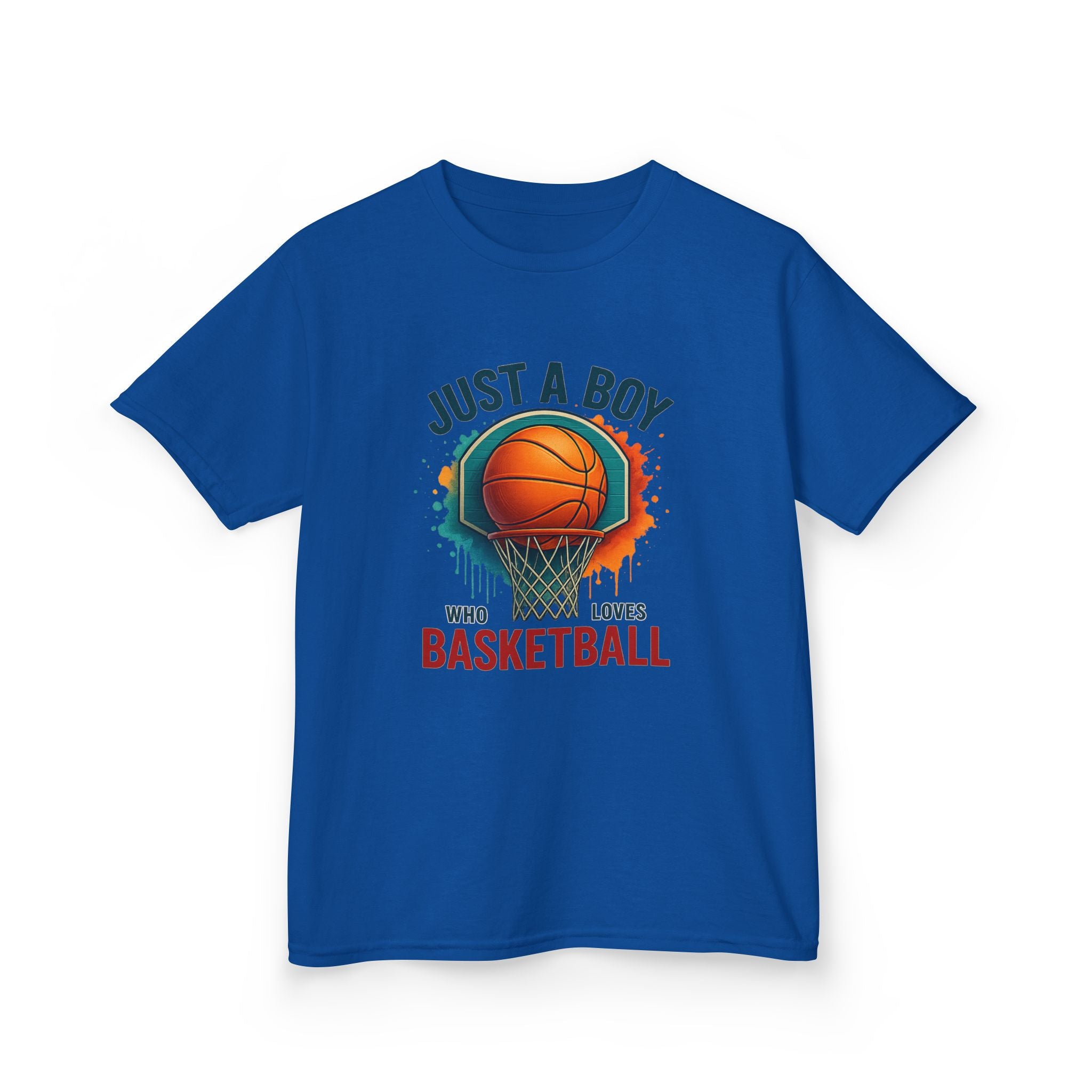 Kids Basketball Tee — "Just a Boy Who Loves Basketball" Youth Shirt