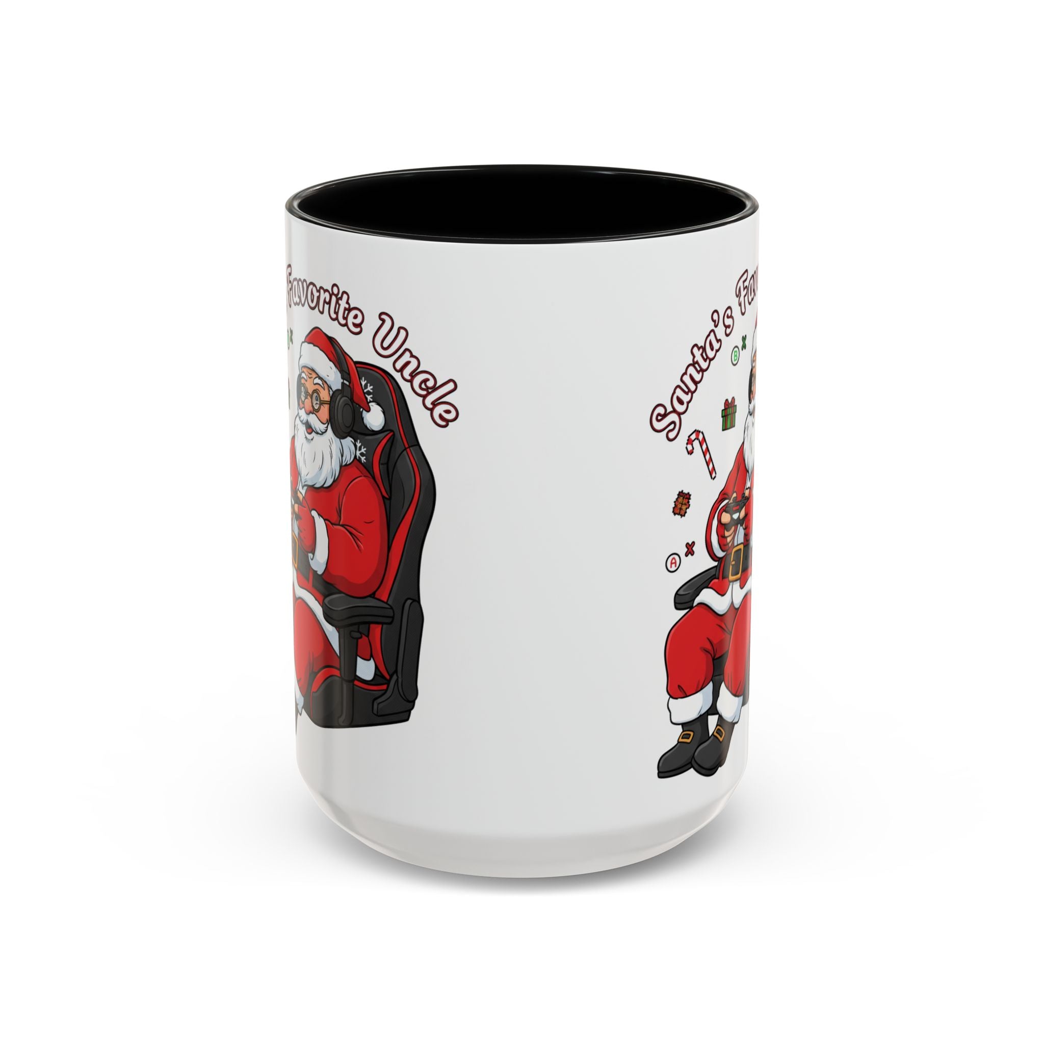 Santa Gamer Coffee Mug — “Santa’s Favorite Uncle” Holiday Accent Mug (11/15 oz)
