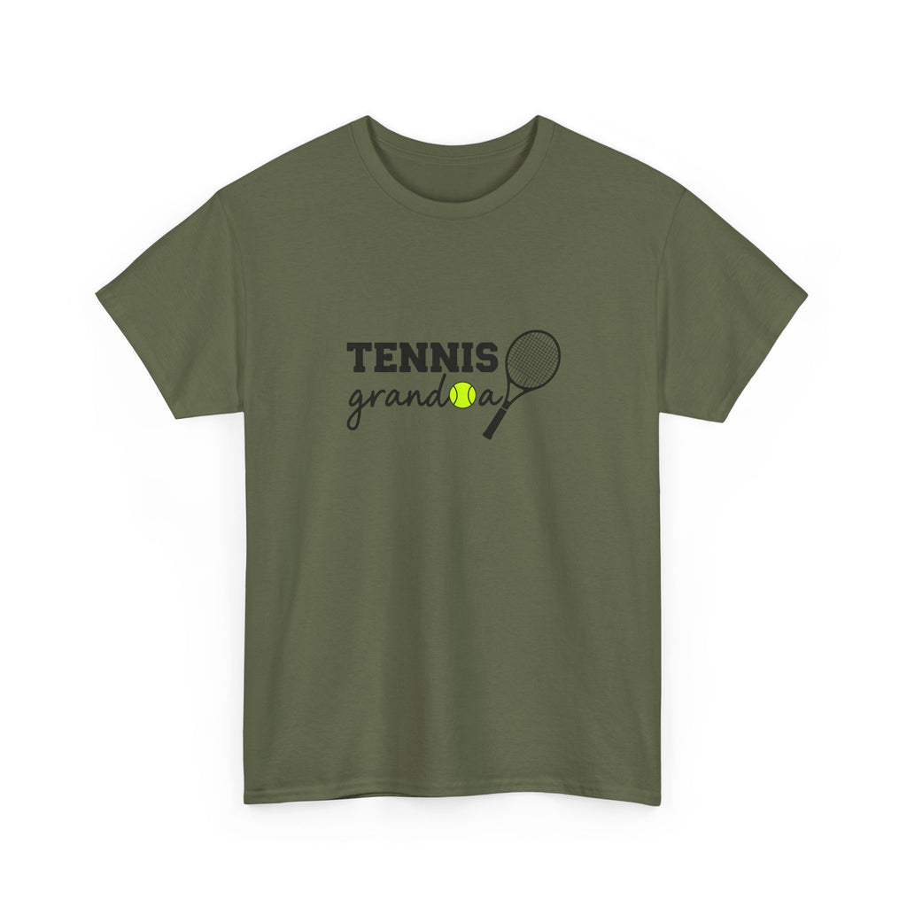 Tennis Granddad Graphic Tee — “TENNIS granddad” Tennis Racket & Ball T‑Shirt