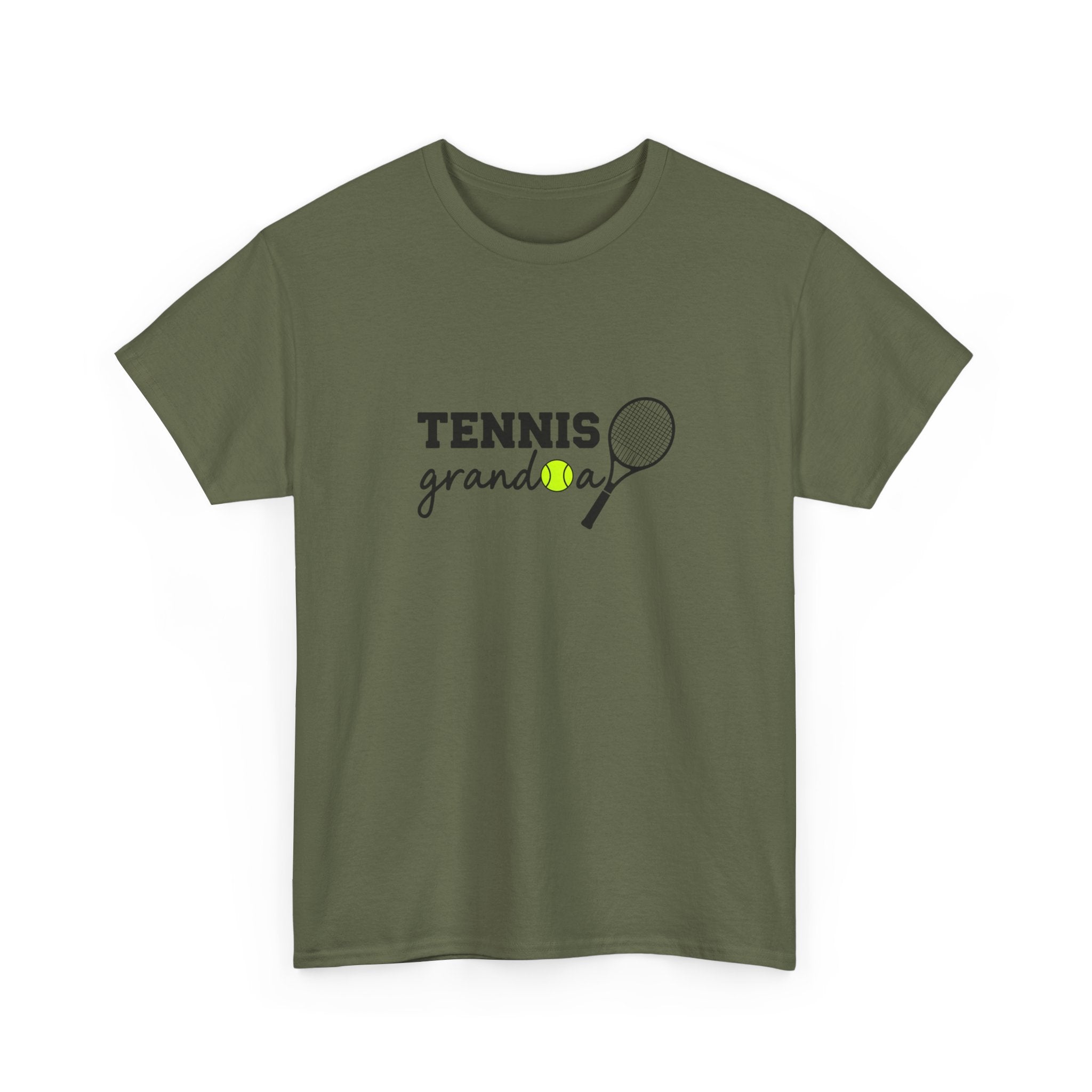 Tennis Granddad Graphic Tee — “TENNIS granddad” Tennis Racket & Ball T‑Shirt