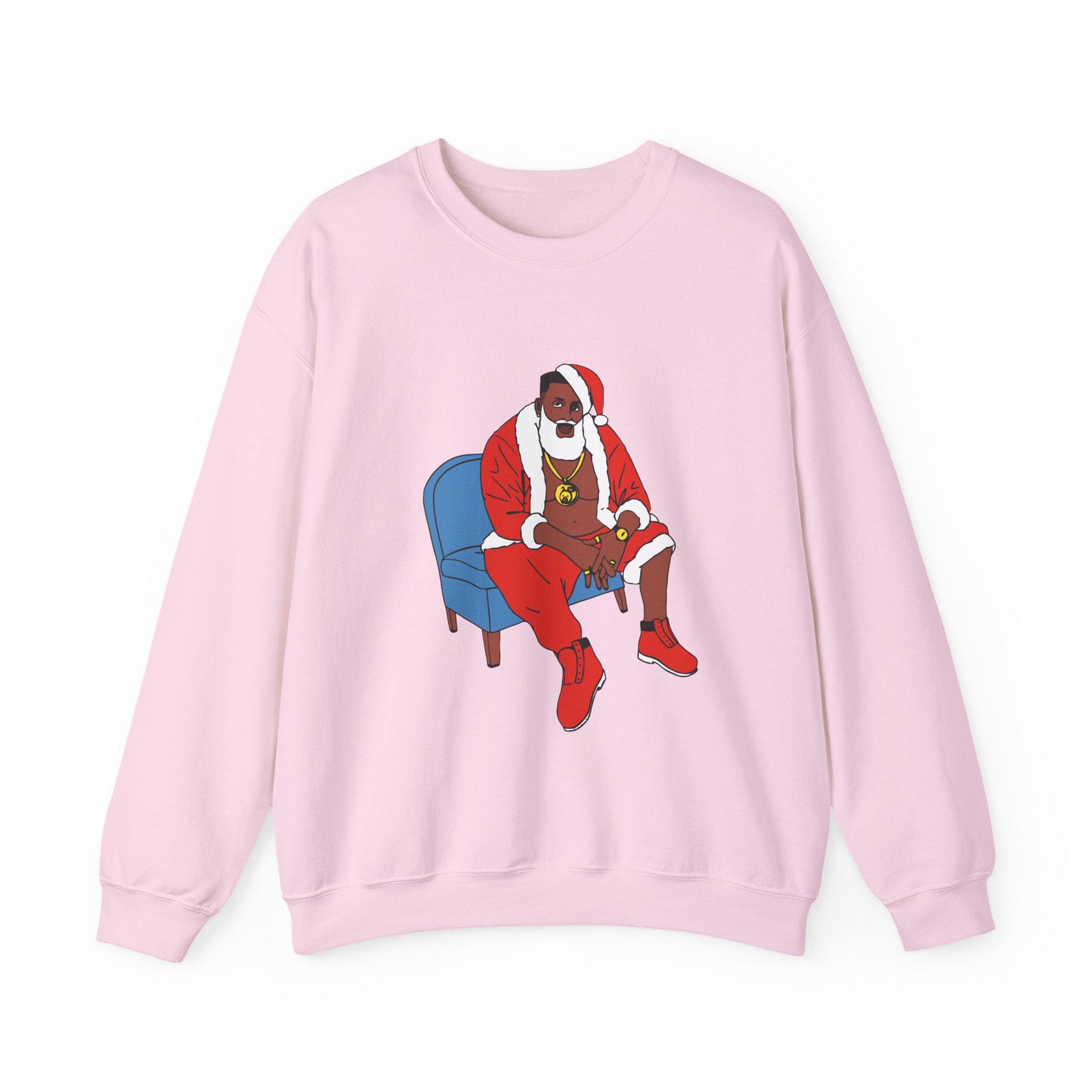 Hip Hop Santa Claus Crewneck Sweatshirt - Festive Winter Holiday Jumper, Christmas Xmas Gift Top, Urban Streetwear Pullover, Cool Santa