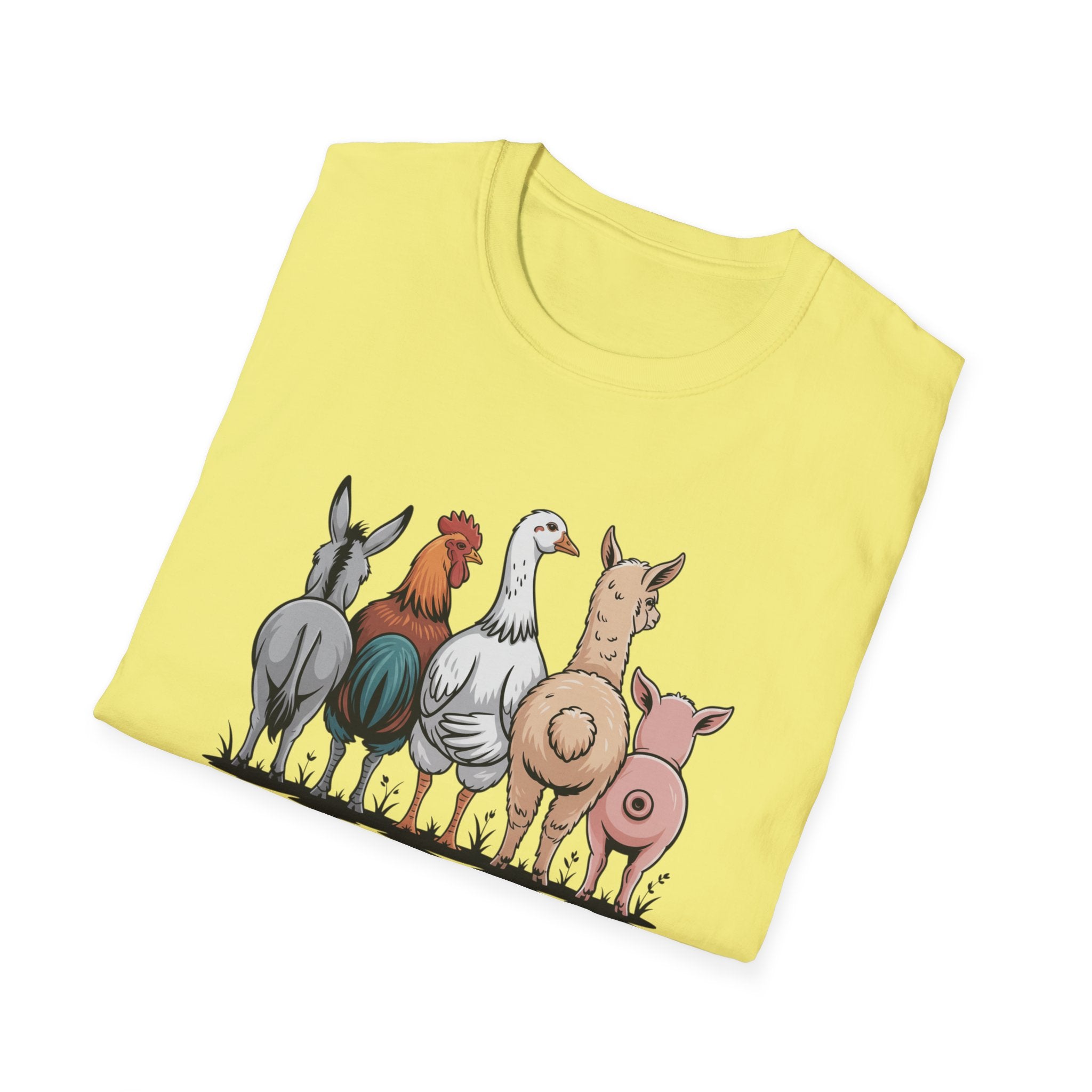 Farm Animal Butt T-Shirt – Cute Barnyard Rear View Tee (Just One More Livestock)
