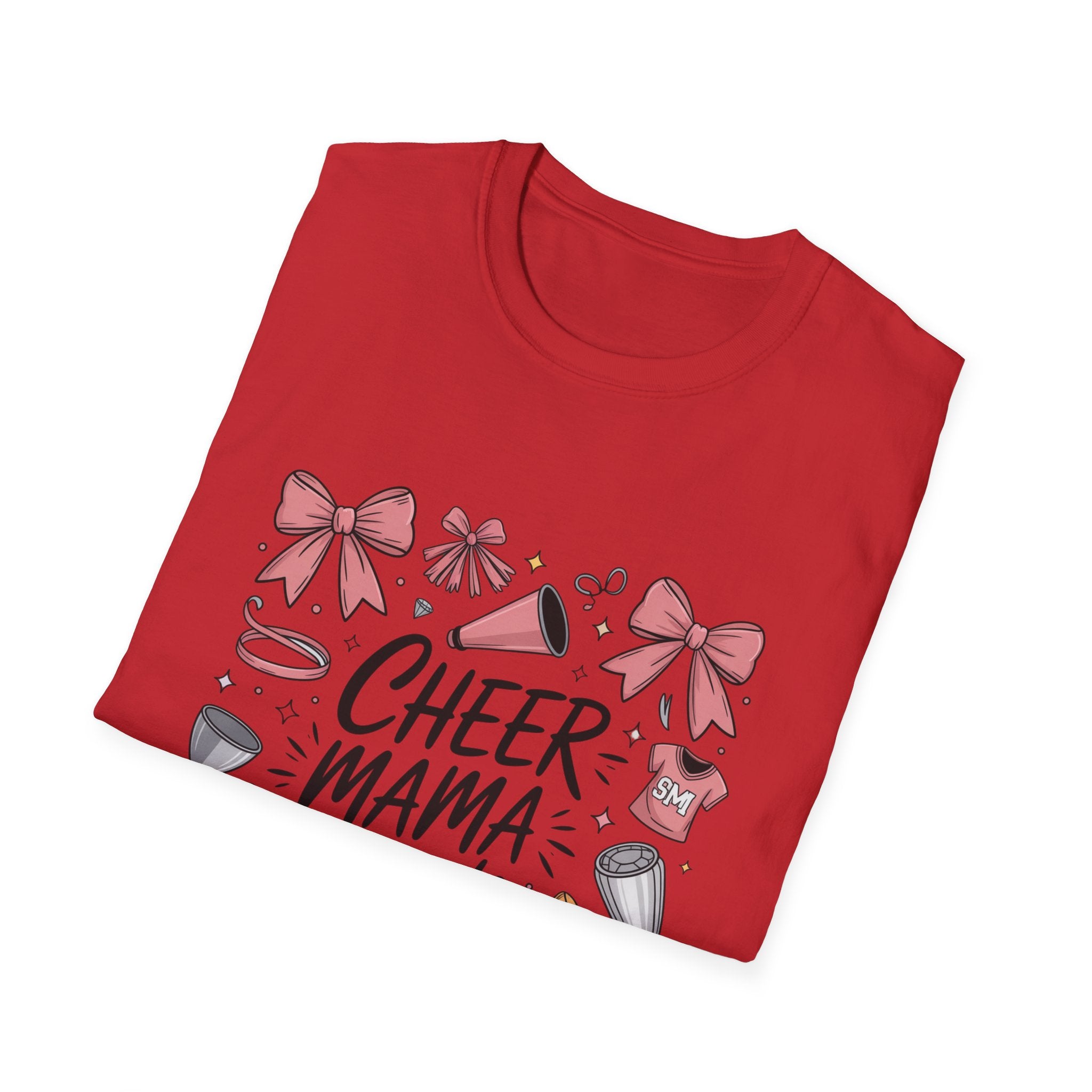 Cheer Mama Shirt – Cheer Mom Graphic Tee, Game Day Cheerleading Shirt, Soft Cotton Sports Mom Tee, Football Season Outfit