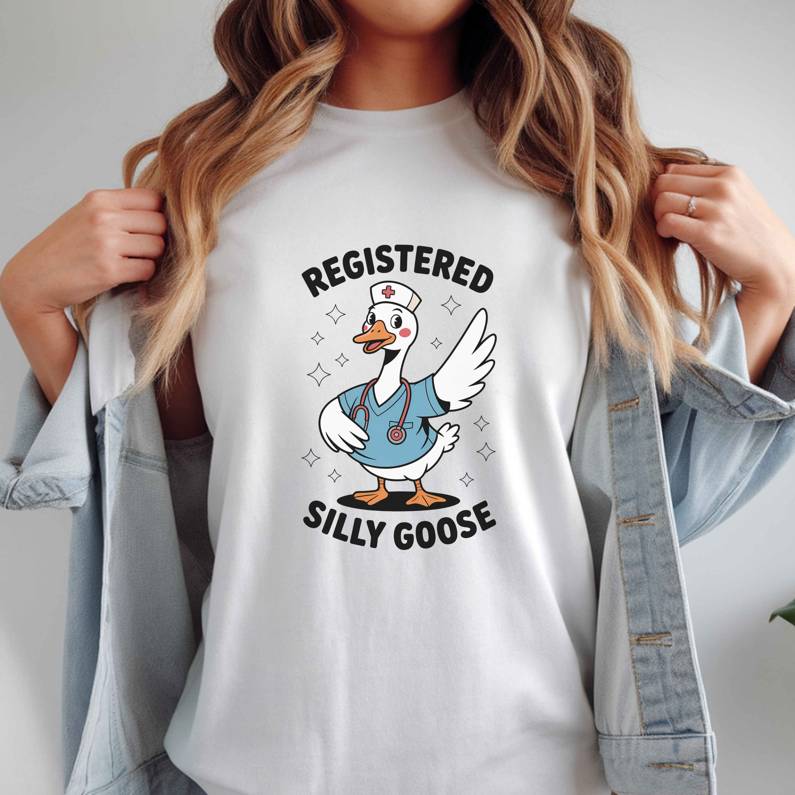T-Shirt — "Registered Silly Goose" Cute Nurse Goose Graphic Tee