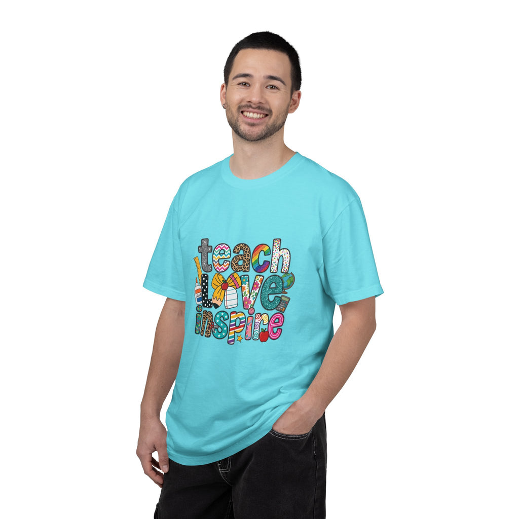 Teach Love Inspire T-Shirt — Colorful Teacher Appreciation Tee