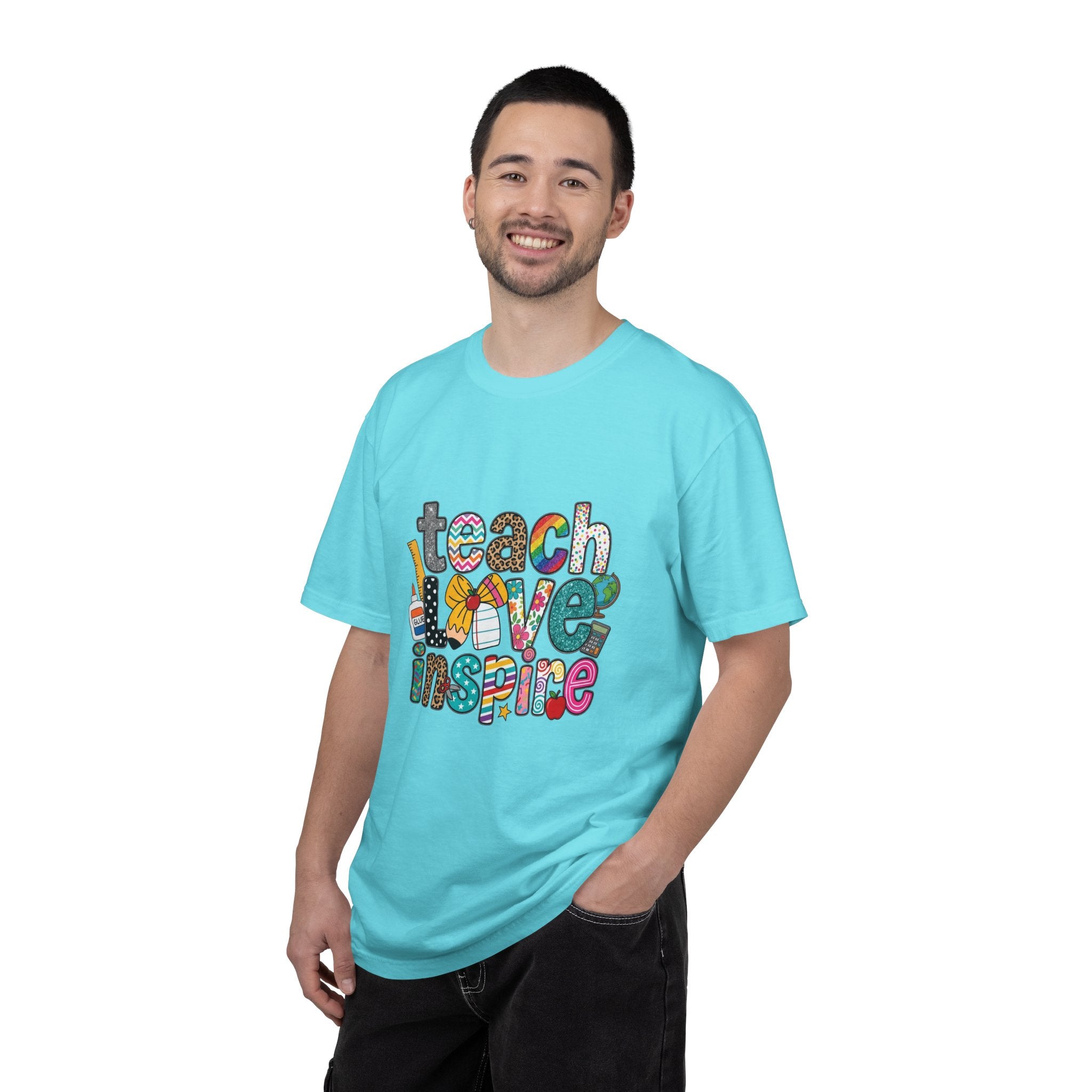 Teach Love Inspire T-Shirt — Colorful Teacher Appreciation Tee