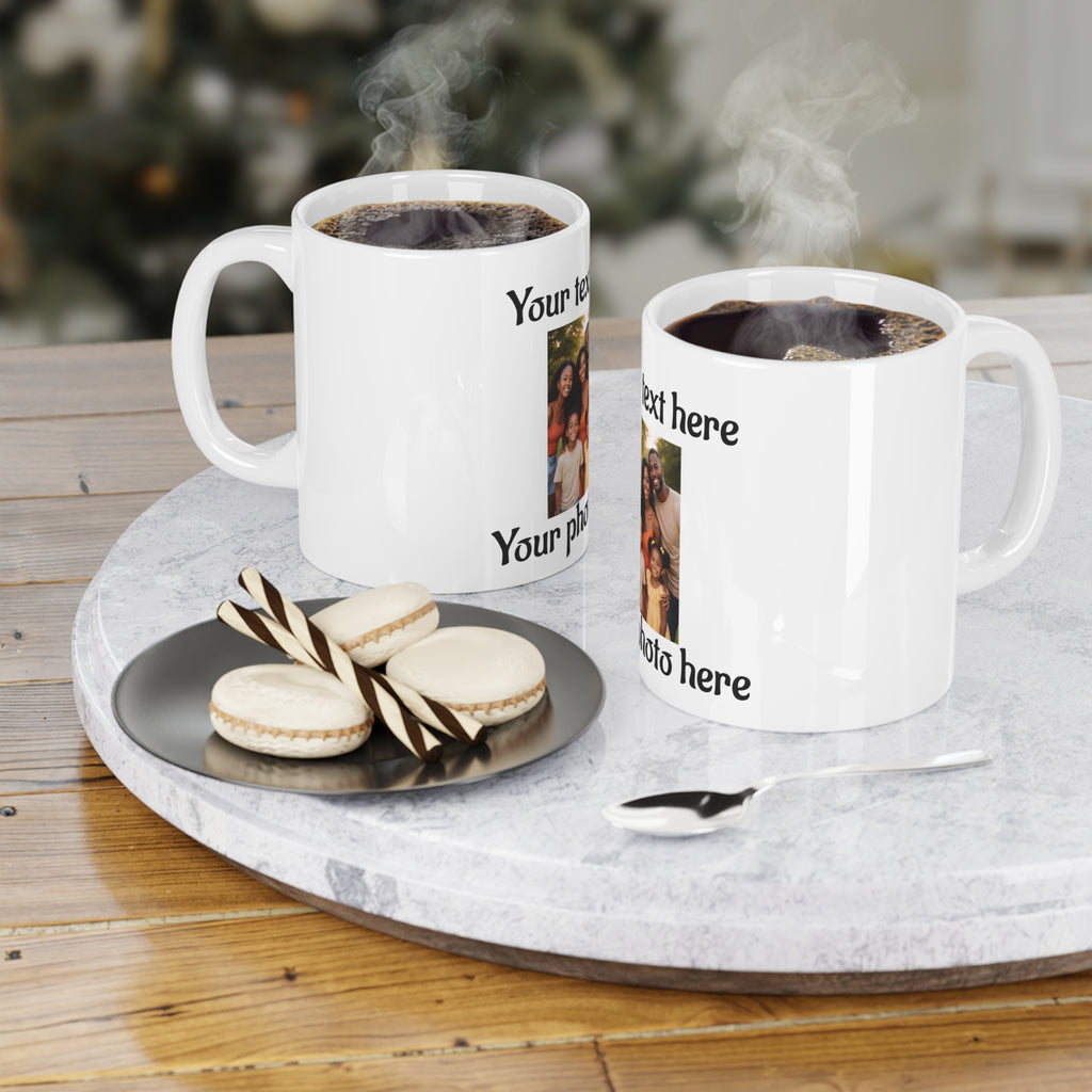 Personalised Ceramic Mug — Custom Name & Photo Coffee Cup (11oz/15oz/20oz)
