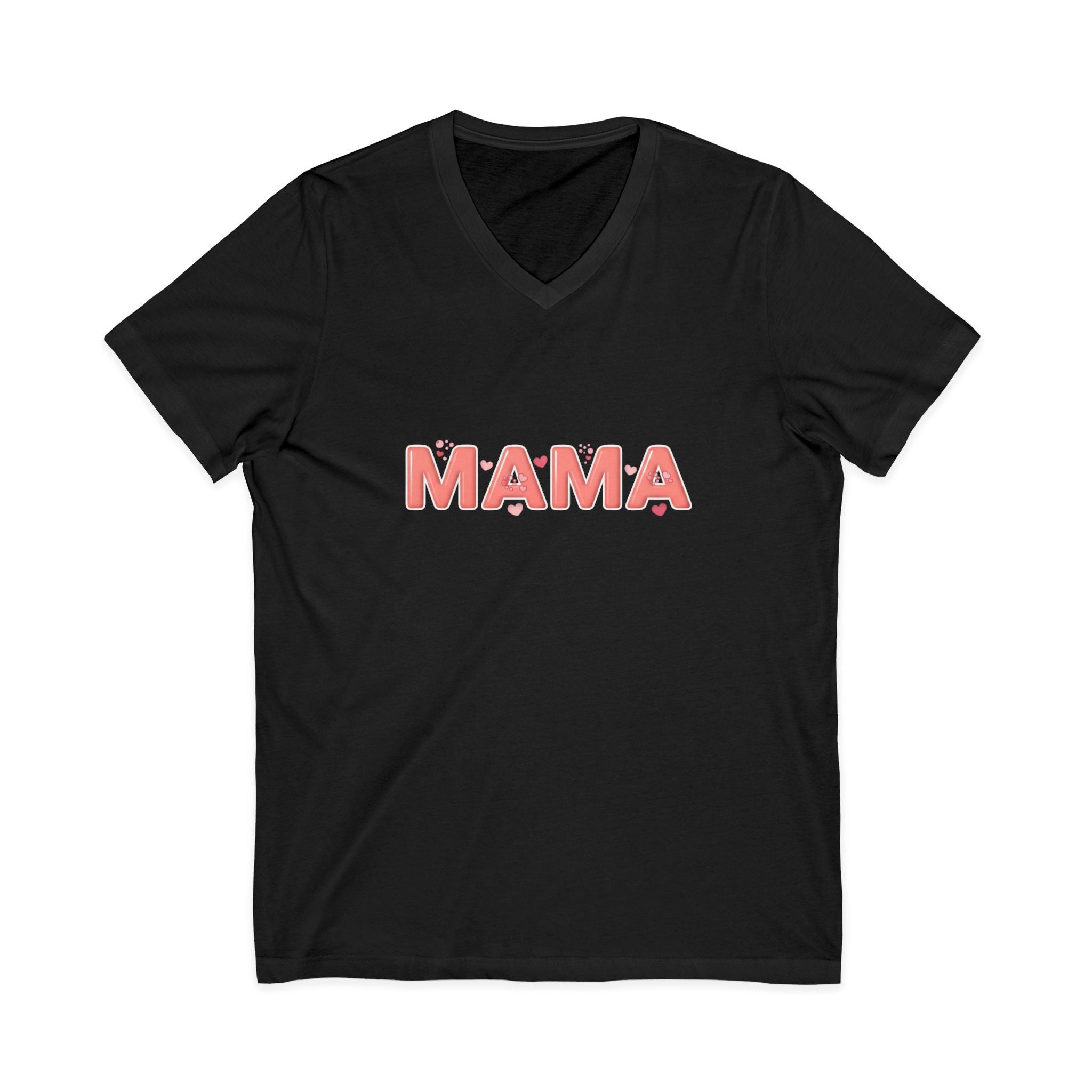 Mama V-Neck Tee – Soft Pink 'MAMA' Graphic Women's Mother's Day Shirt