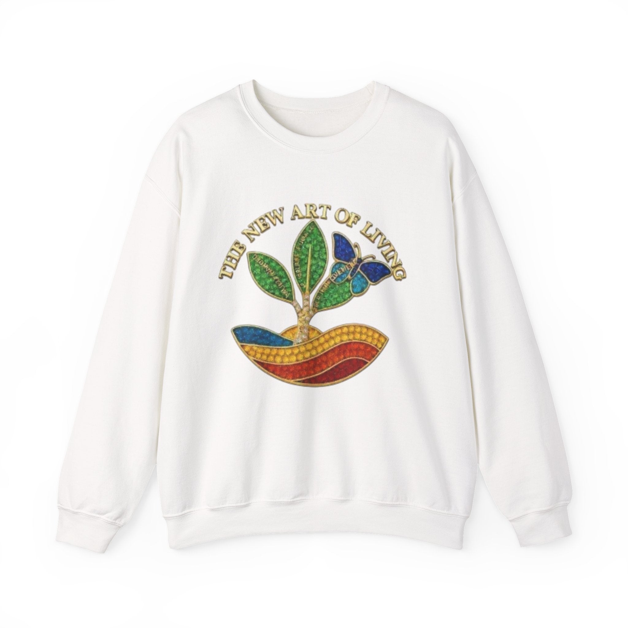 Crewneck Sweatshirt — 'The New Art of Living' Colorful Plant Graphic