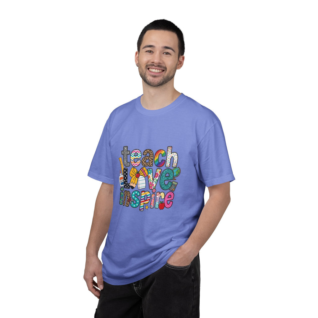 Teach Love Inspire T-Shirt — Colorful Teacher Appreciation Tee