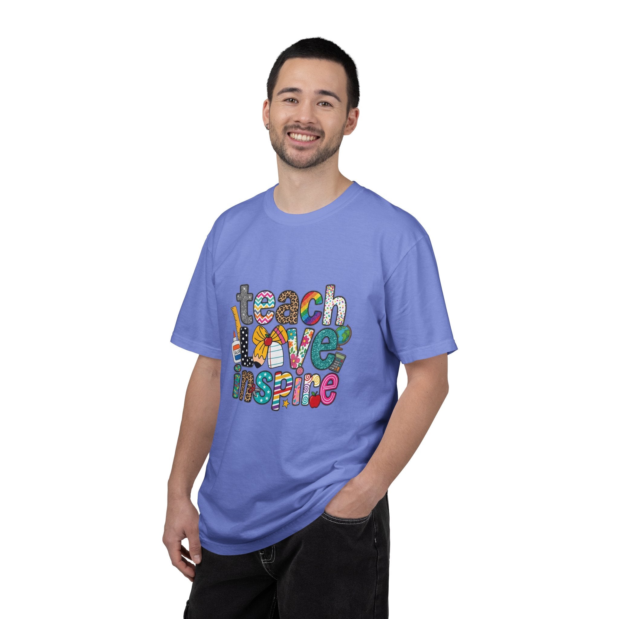 Teach Love Inspire T-Shirt — Colorful Teacher Appreciation Tee