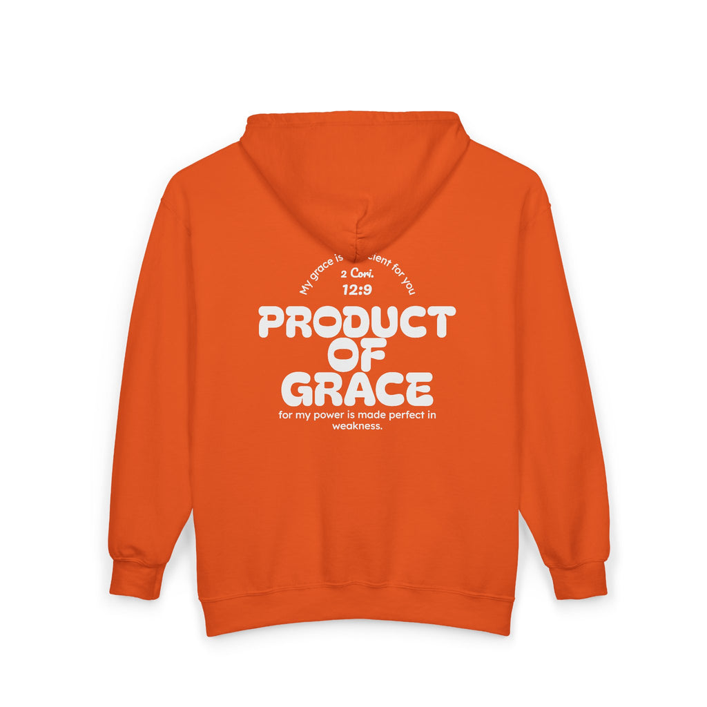 Grace Full-Zip Hoodie – "Product of Grace" Christian Zip-Up Sweatshirt