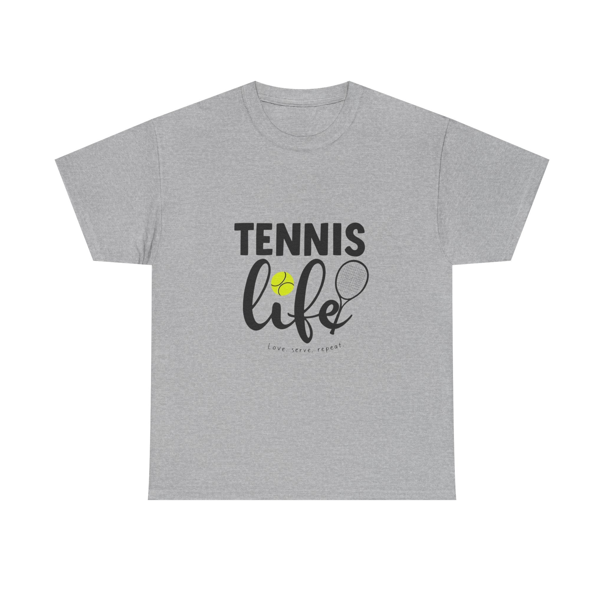 Tennis Life Heavy Cotton T-Shirt – Premium Comfort &amp; Bold Print Quality