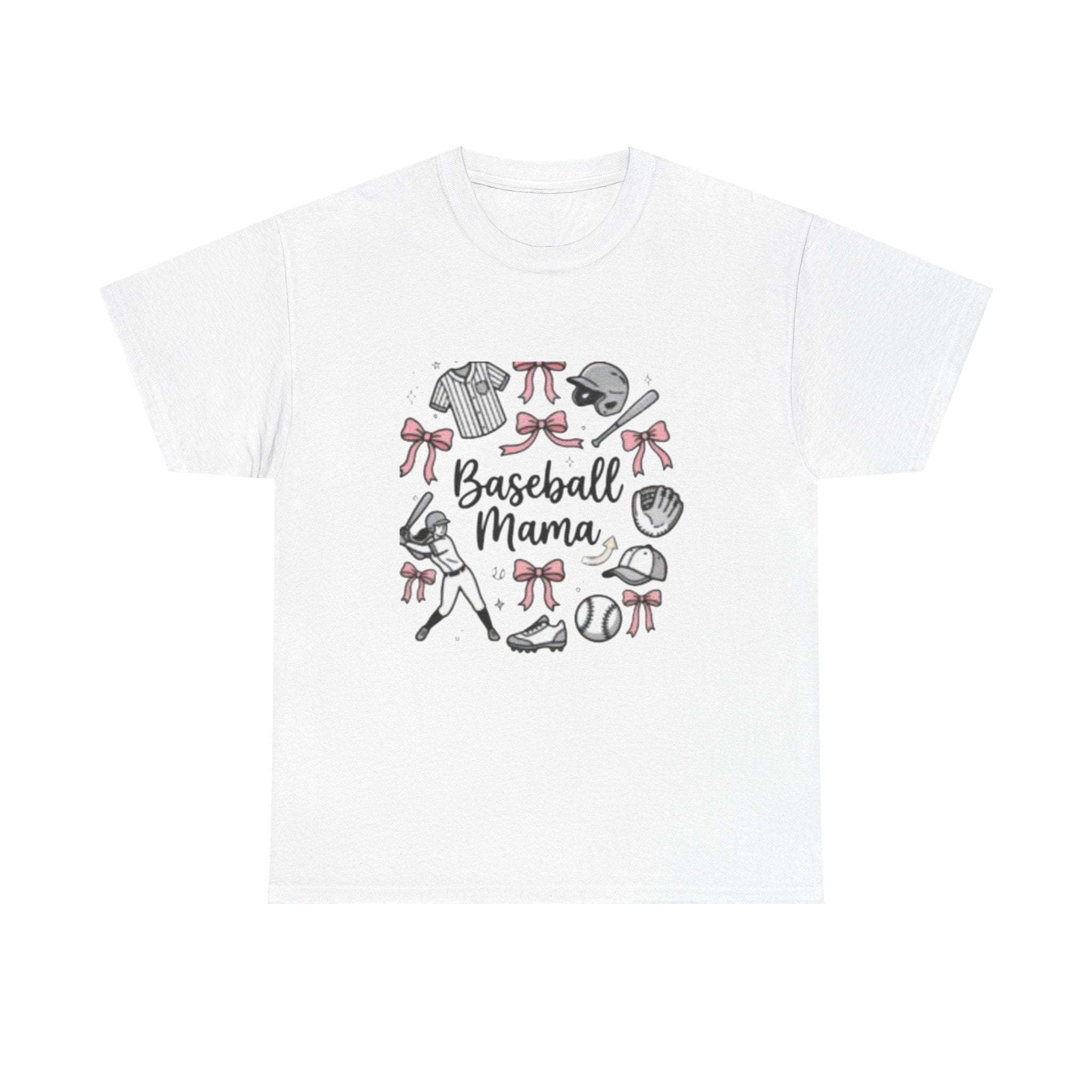 Baseball Mama T-Shirt — Cute Pink Baseball Mom Tee for Game Day