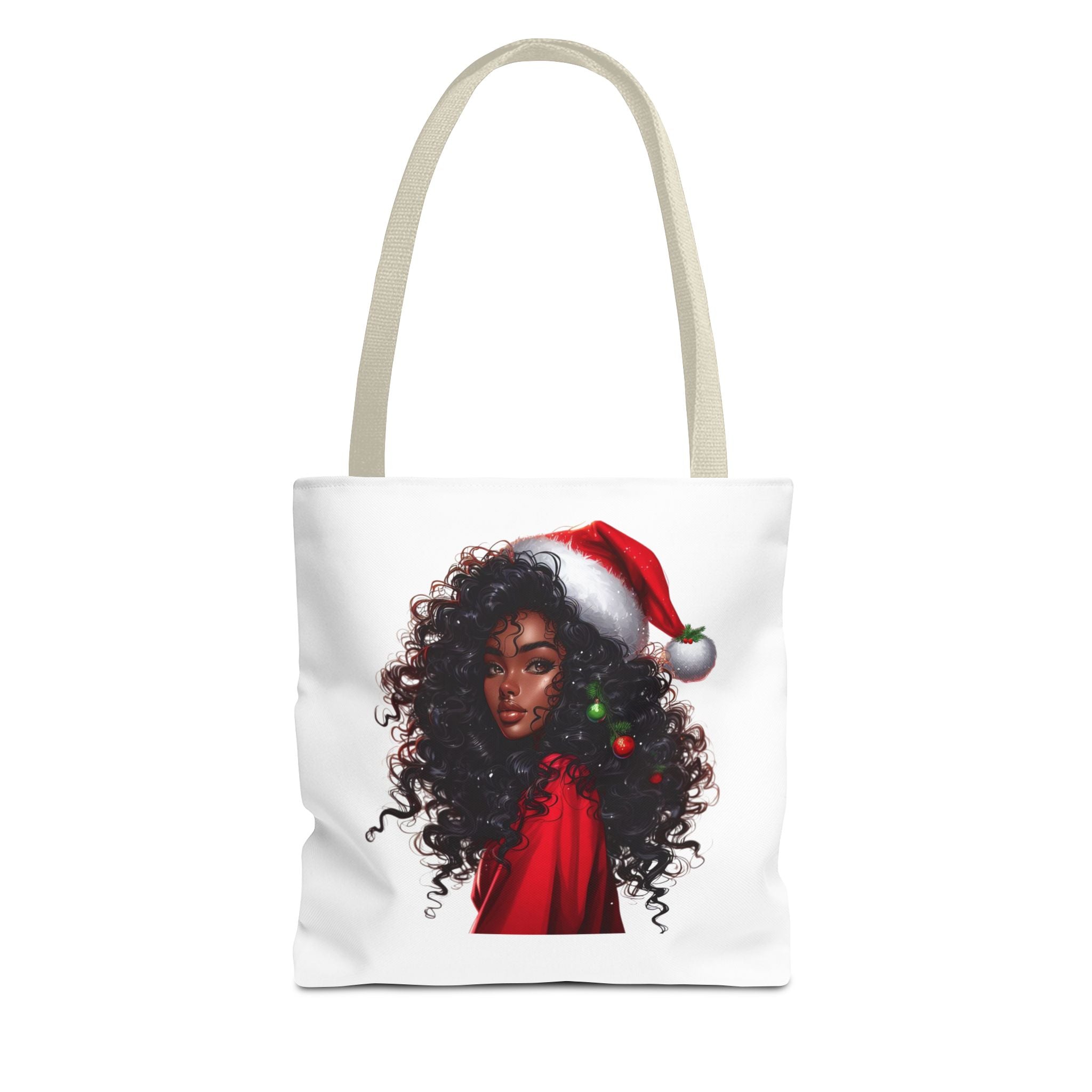 Black Girl Christmas Tote Bag — Festive Holiday Shopping Tote