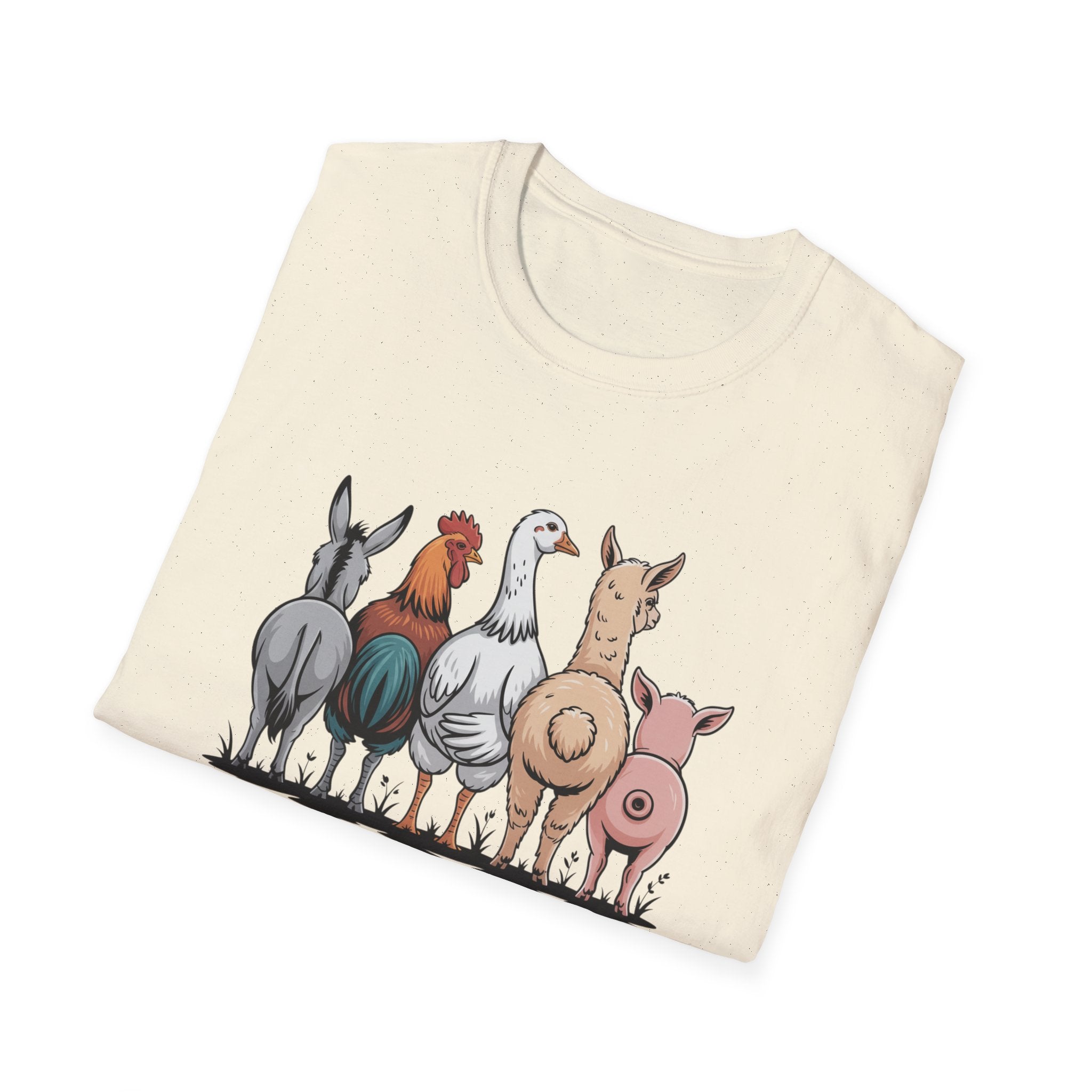 Farm Animal Butt T-Shirt – Cute Barnyard Rear View Tee (Just One More Livestock)