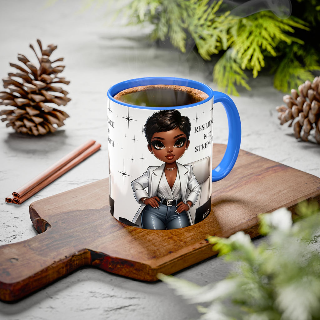 Motivational Black Boss Mug — “Resilience Is My Strength” Coffee Cup (11oz/15oz)