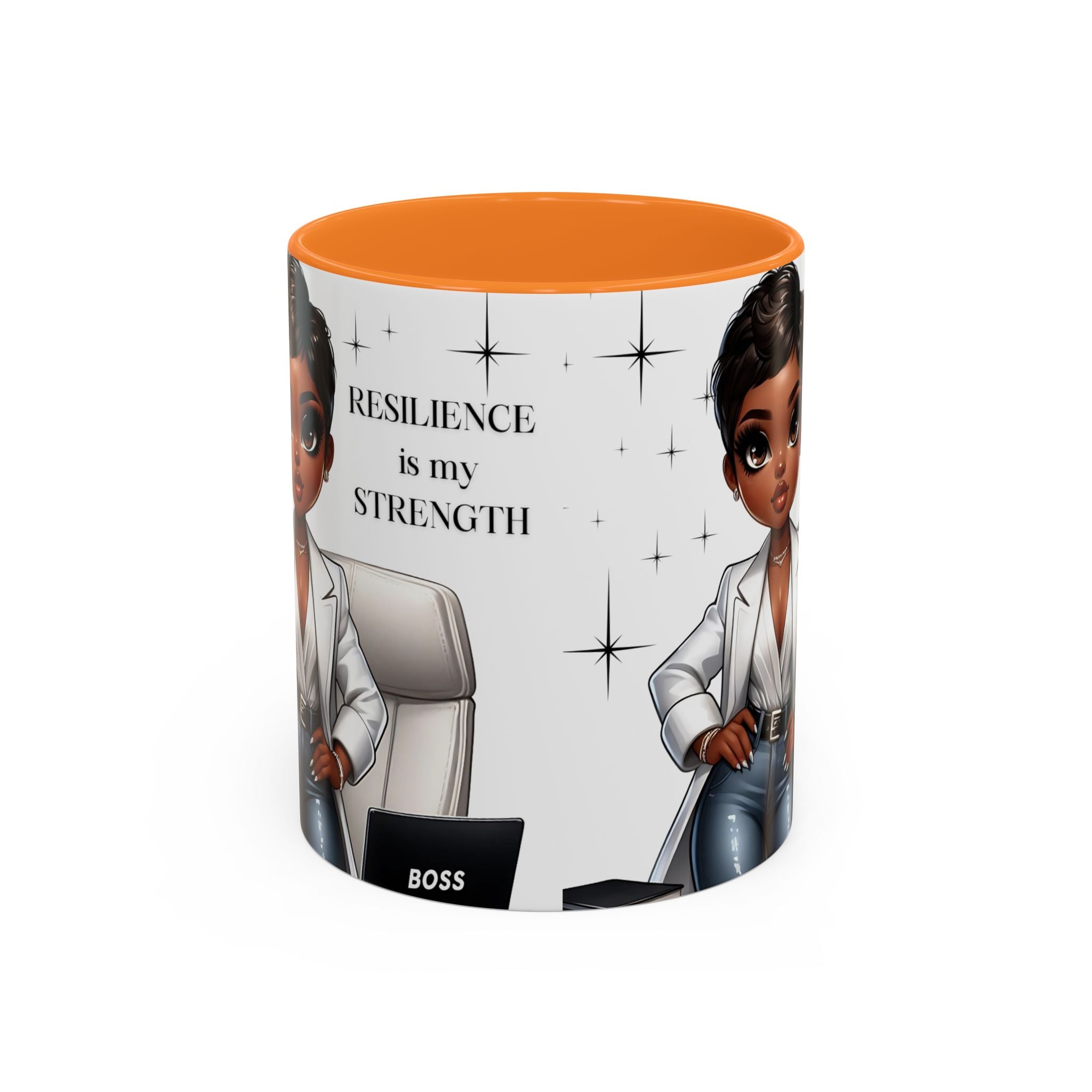 Motivational Black Boss Mug — “Resilience Is My Strength” Coffee Cup (11oz/15oz)