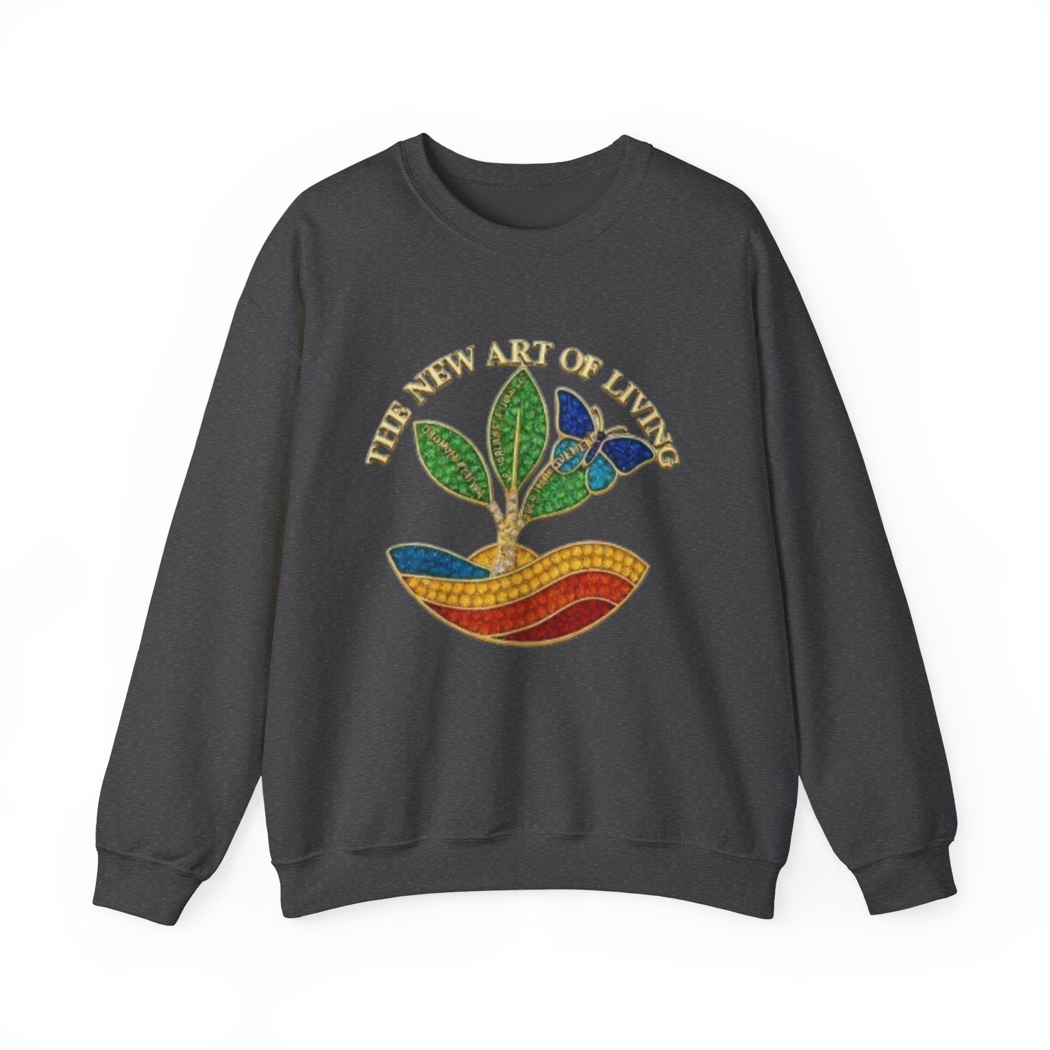 Crewneck Sweatshirt — 'The New Art of Living' Colorful Plant Graphic