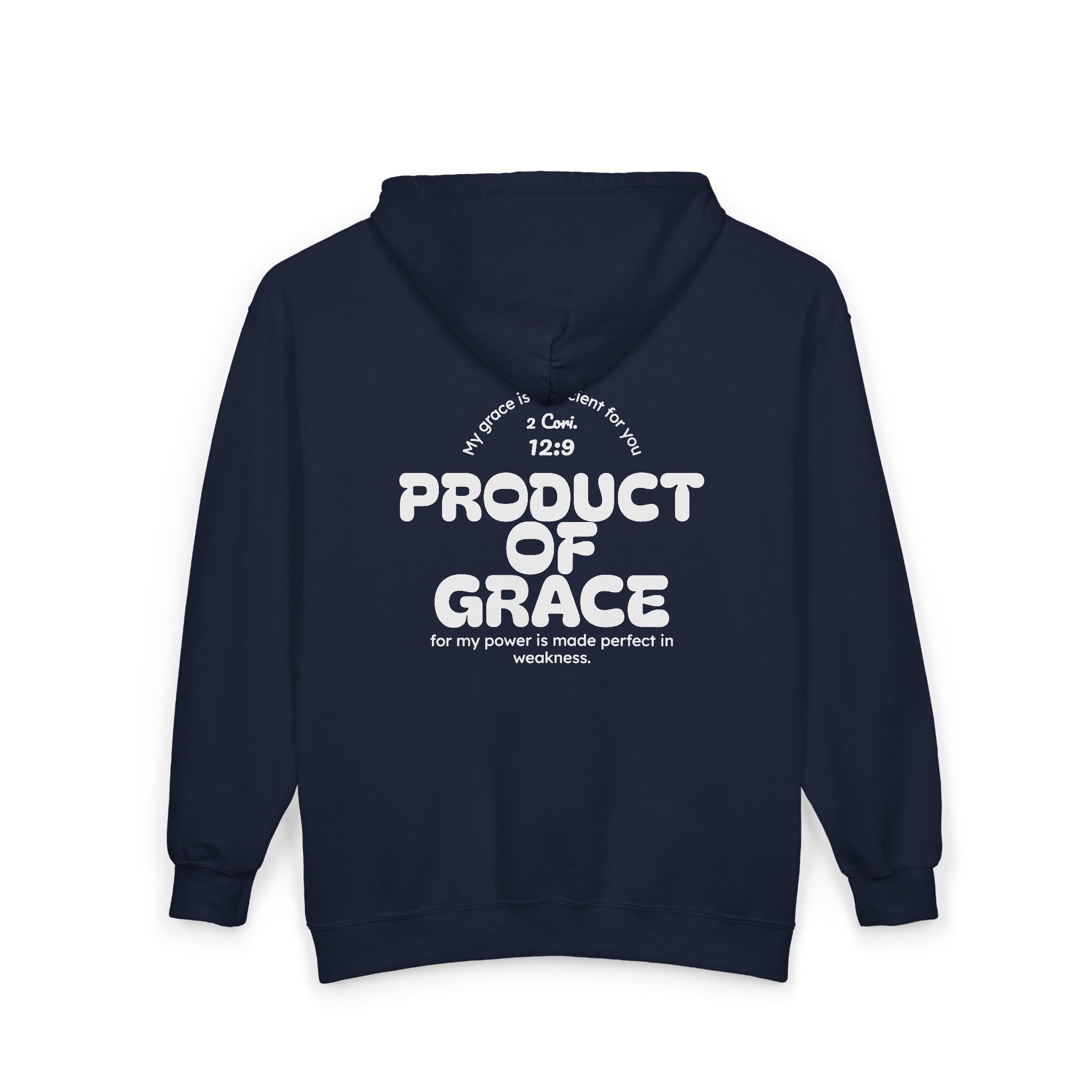 Grace Full-Zip Hoodie – "Product of Grace" Christian Zip-Up Sweatshirt