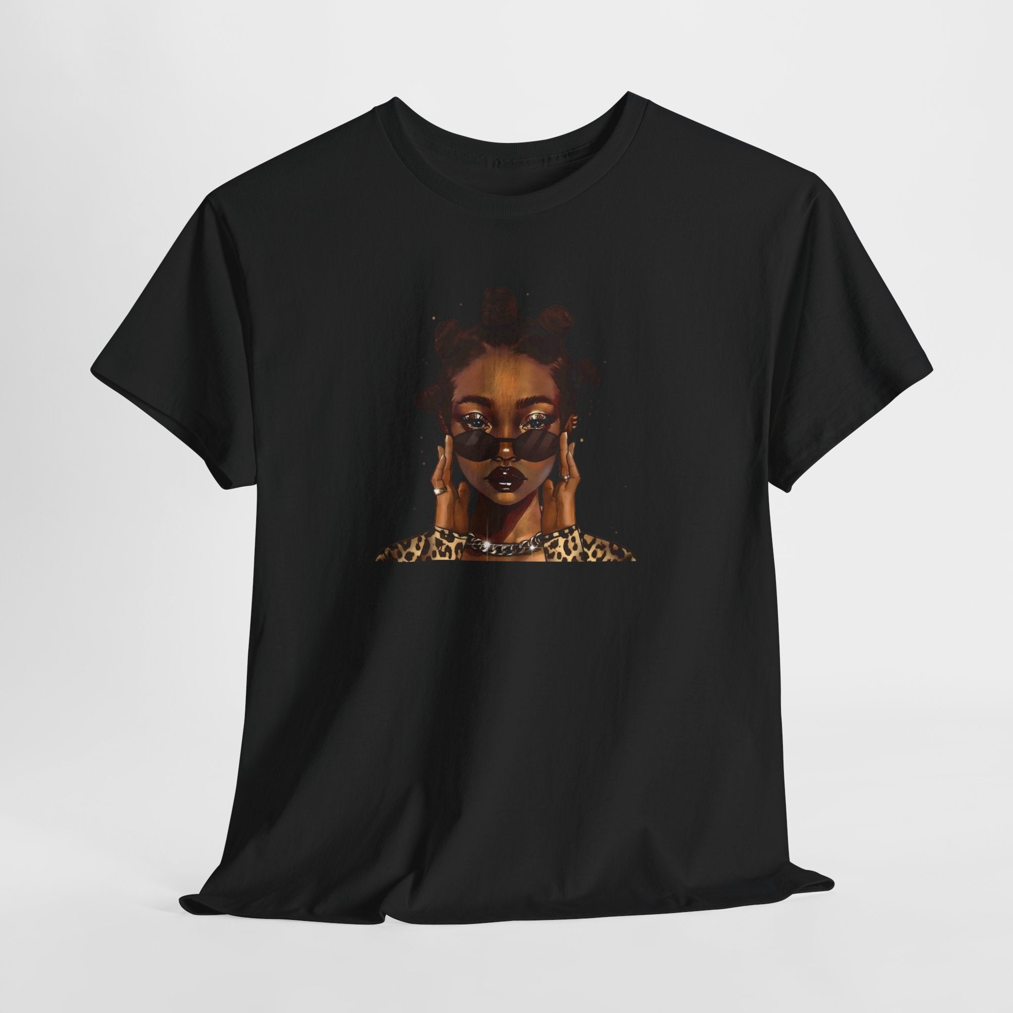 Afro Bantu Knots Portrait Tee | Sunglasses, Gold Jewelry