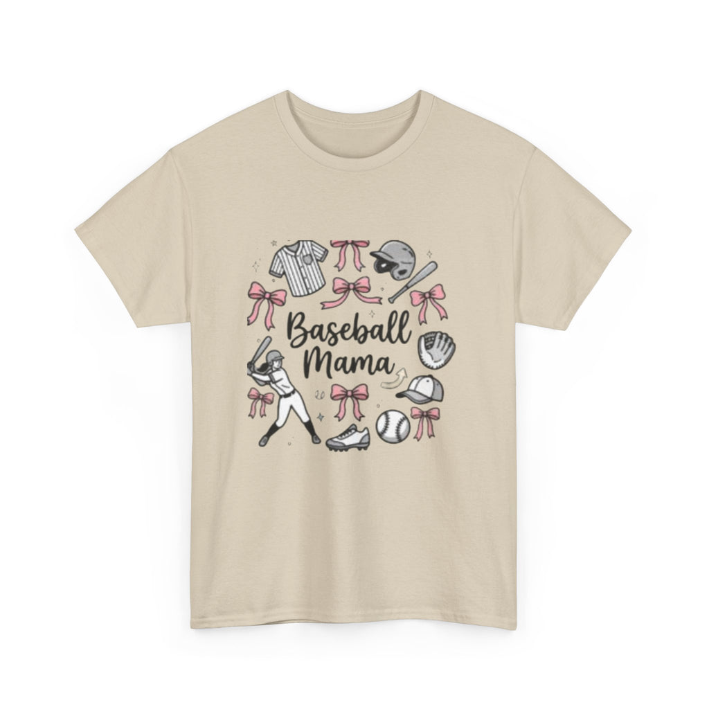 Baseball Mama T-Shirt — Cute Pink Baseball Mom Tee for Game Day