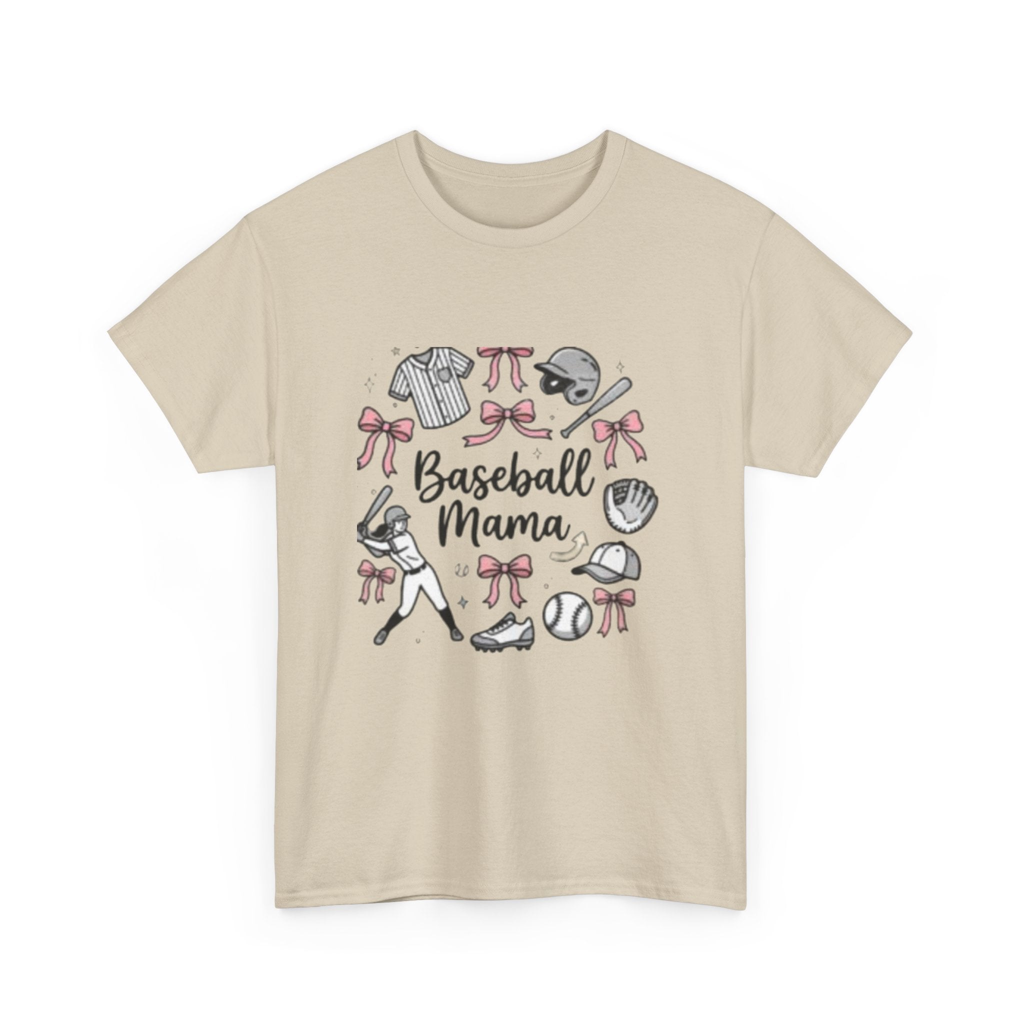 Baseball Mama T-Shirt — Cute Pink Baseball Mom Tee for Game Day