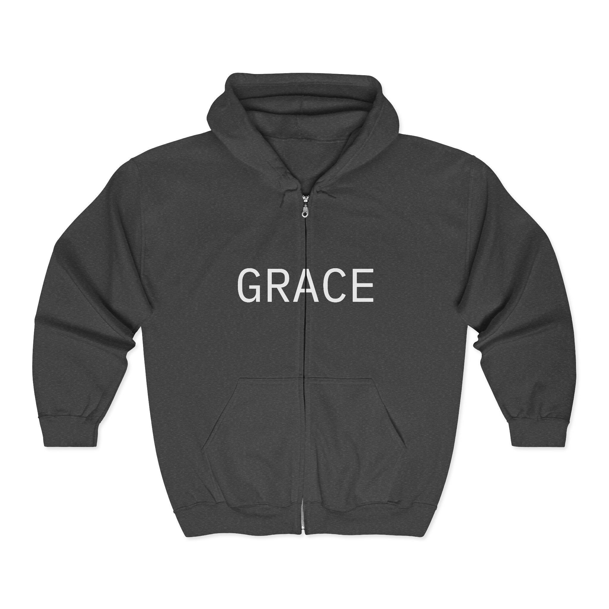 Grace Full-Zip Hoodie – "Product of Grace" Christian Zip-Up Sweatshirt