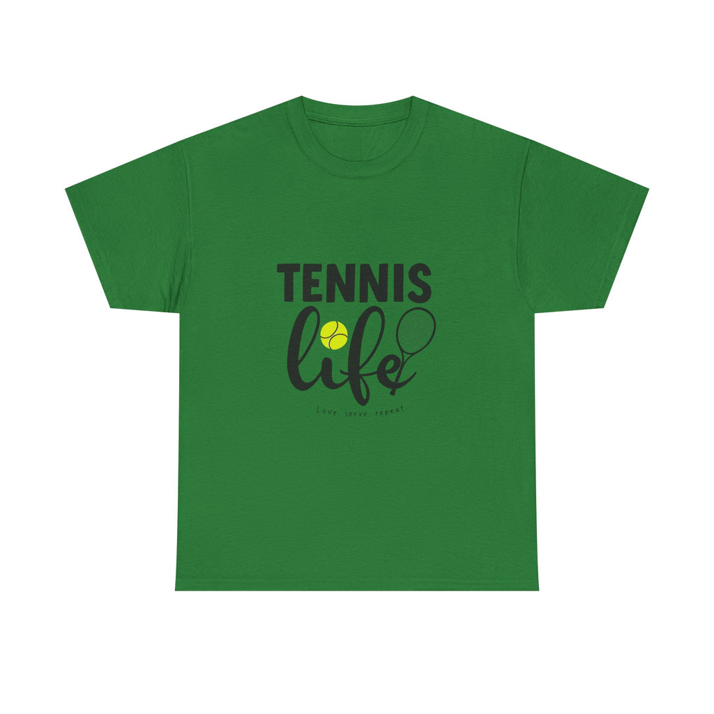 Tennis Life Heavy Cotton T-Shirt – Premium Comfort &amp; Bold Print Quality