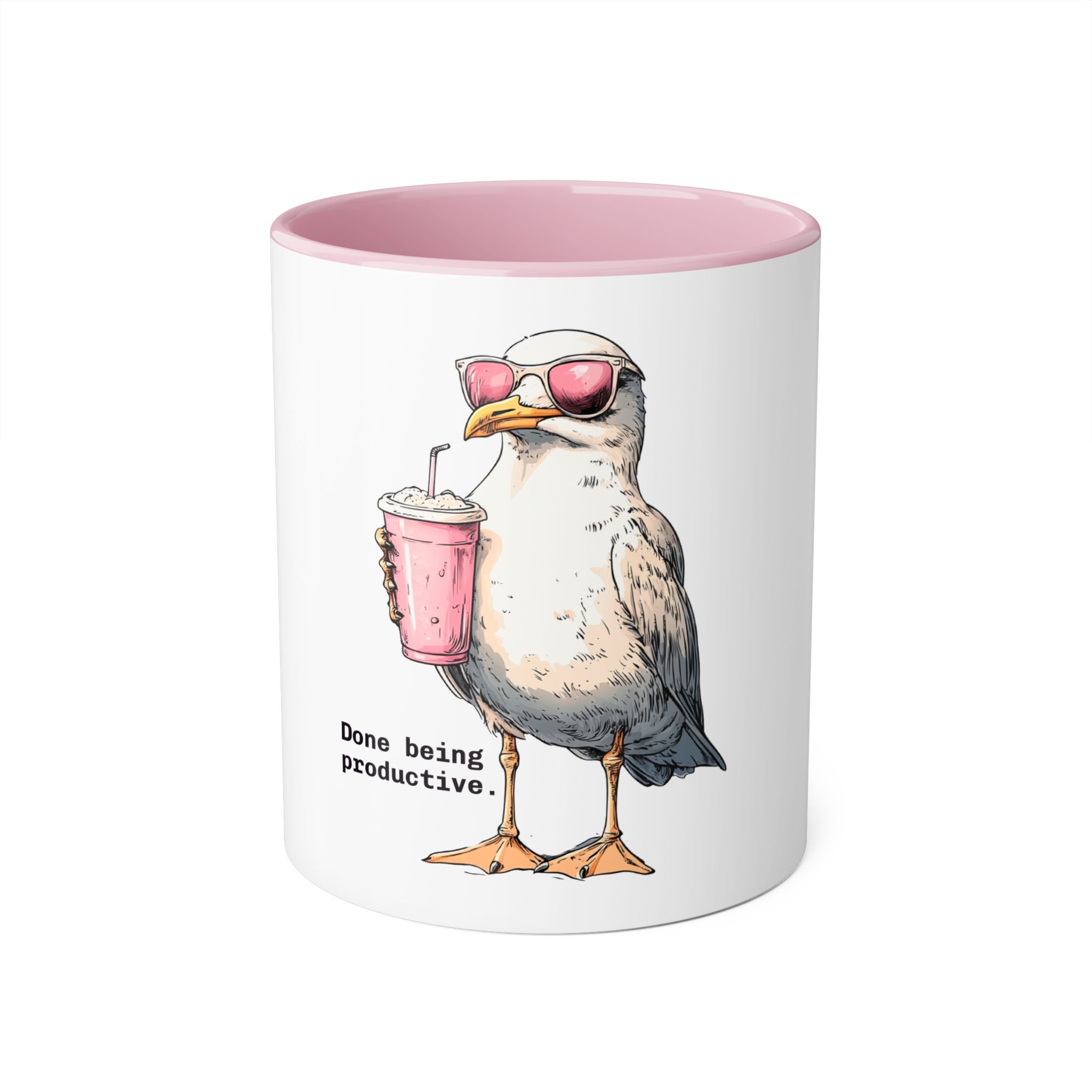 “Done Being Productive” Seagull Coffee Mug - 11oz Accent Ceramic Mug