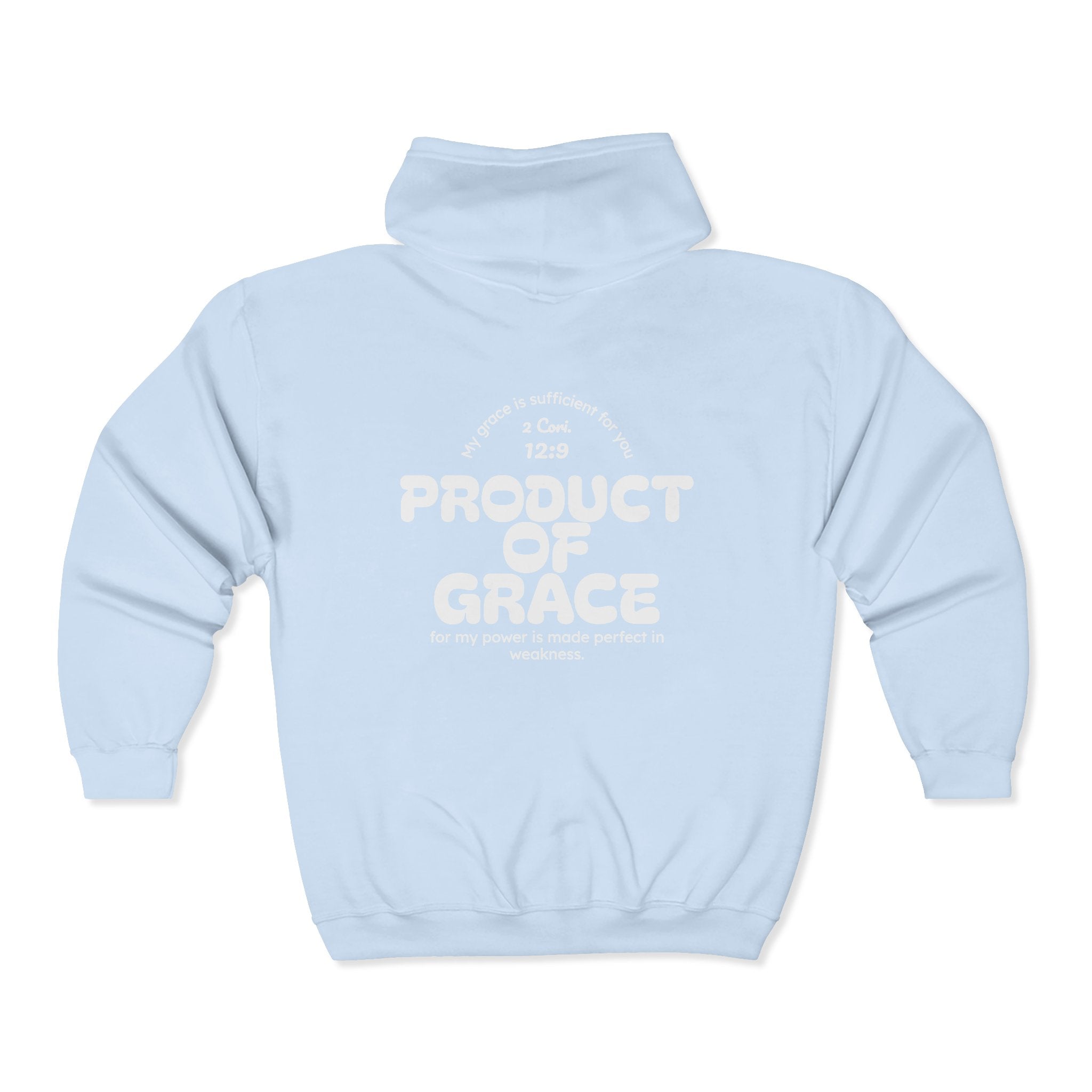 Grace Full-Zip Hoodie – "Product of Grace" Christian Zip-Up Sweatshirt