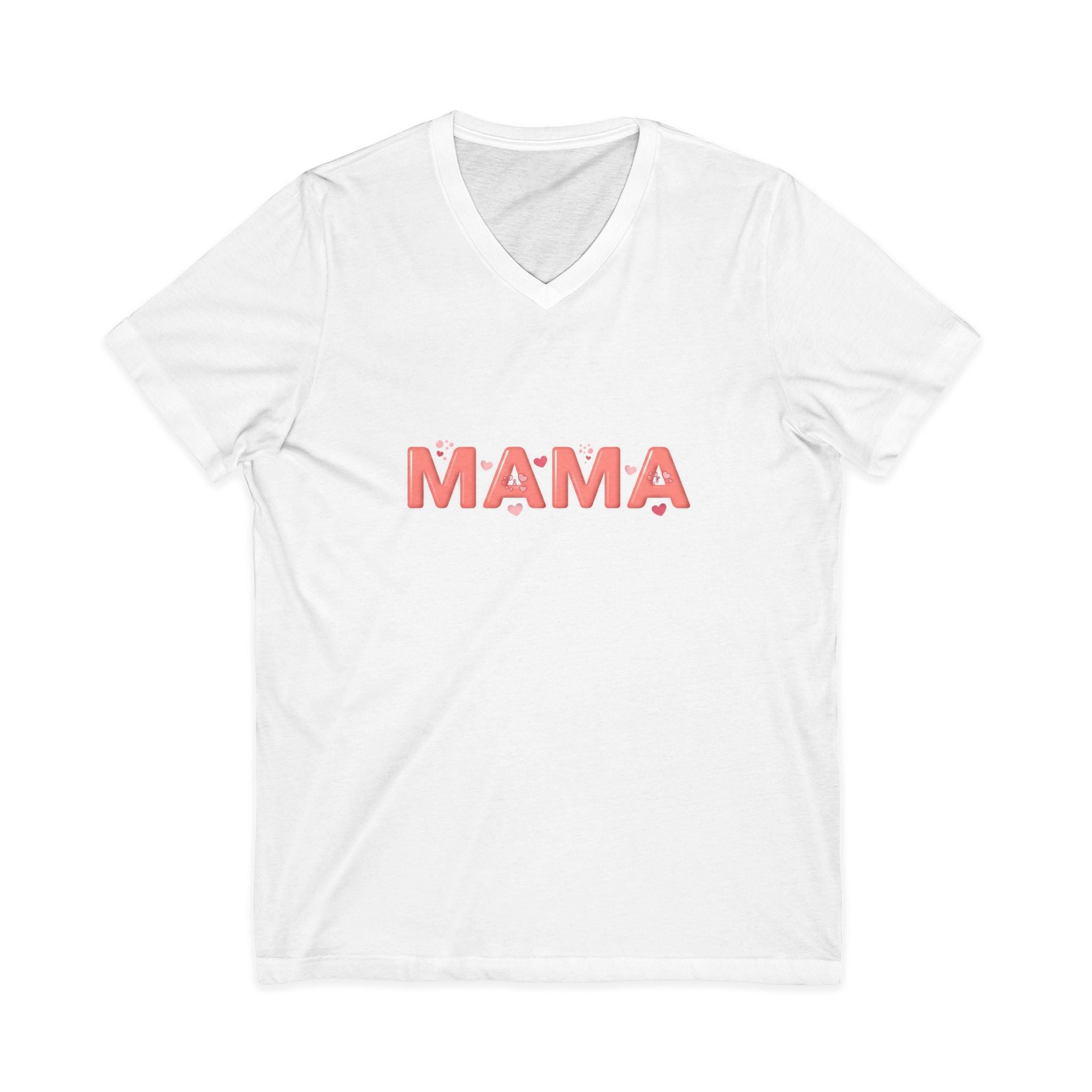 Mama V-Neck Tee – Soft Pink 'MAMA' Graphic Women's Mother's Day Shirt