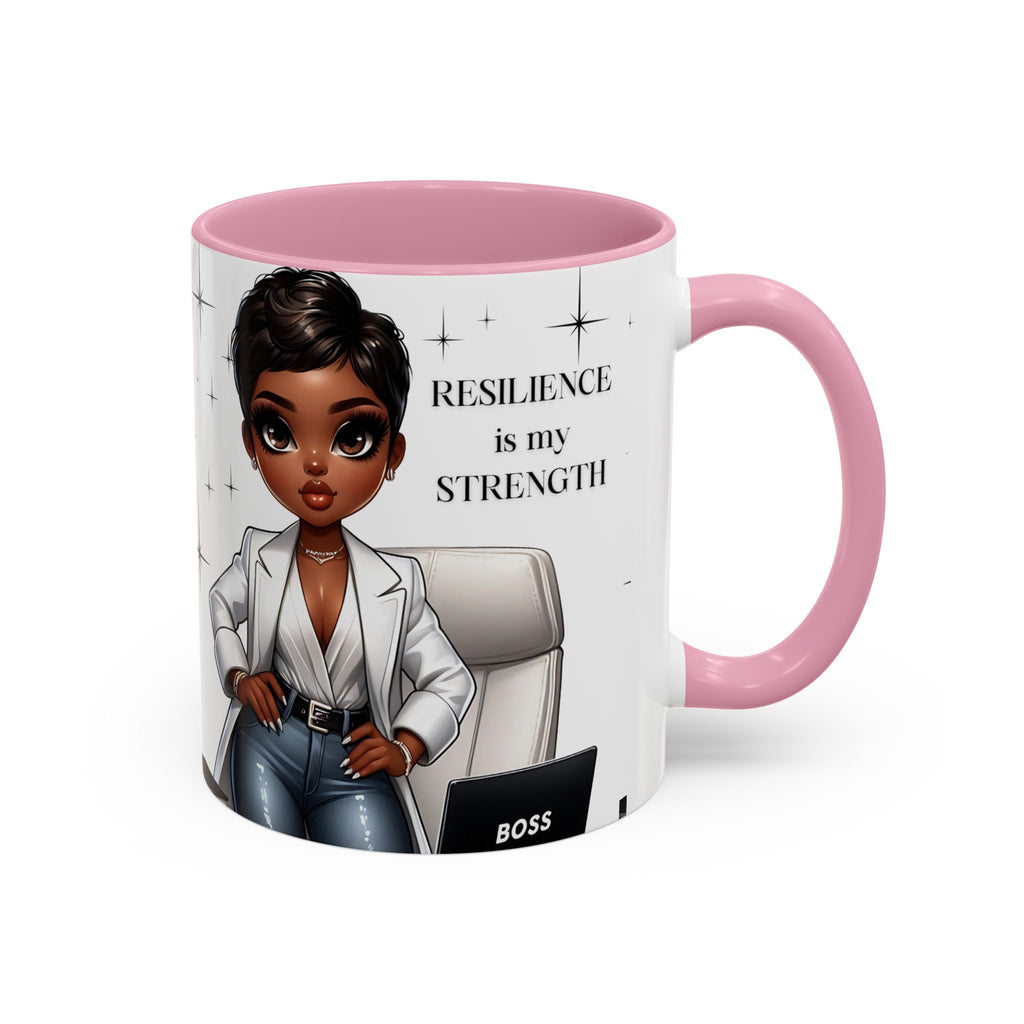 Motivational Black Boss Mug — “Resilience Is My Strength” Coffee Cup (11oz/15oz)