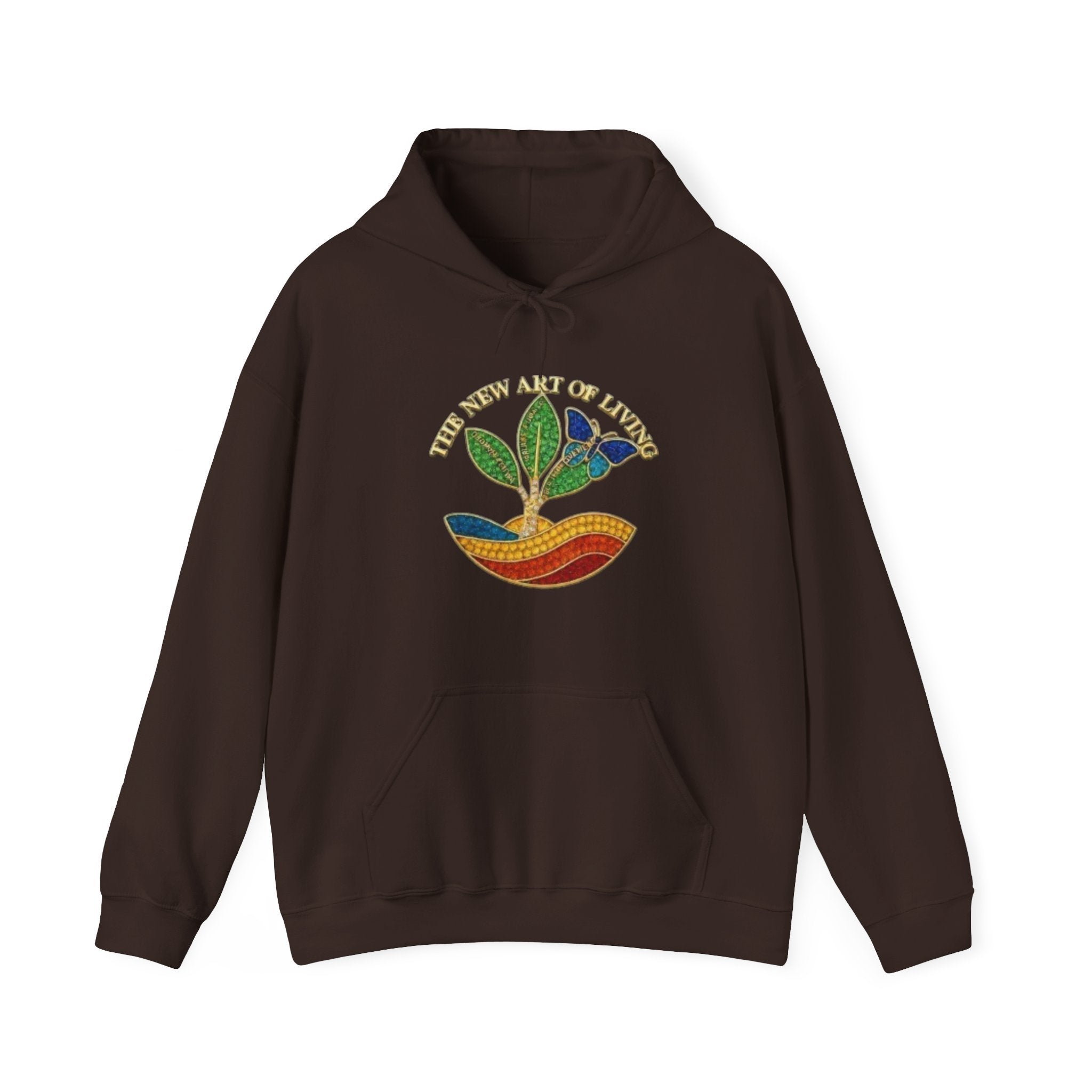 Plant of Life Hoodie — Retro Earth Tone Seedling Graphic with “The New Art of Living”
