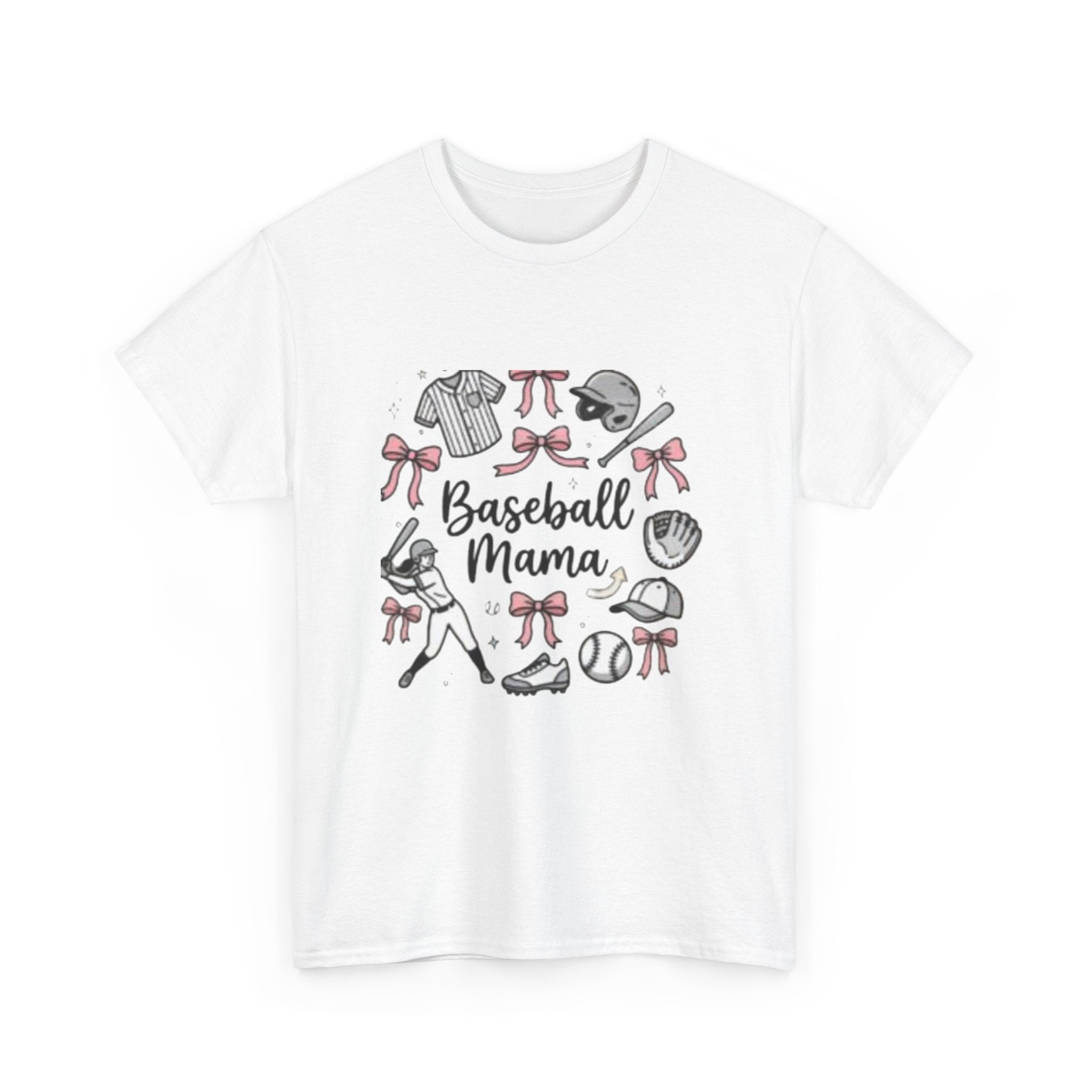 Baseball Mama T-Shirt — Cute Pink Baseball Mom Tee for Game Day