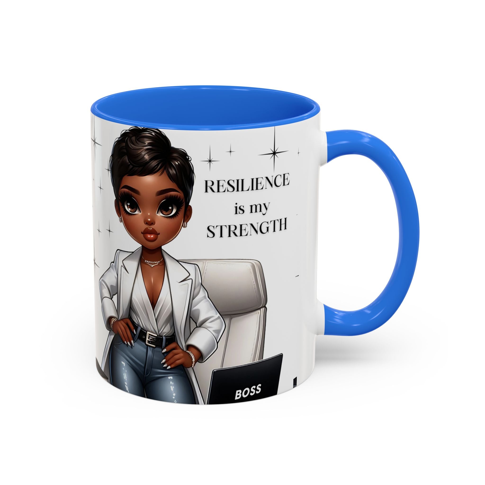 Motivational Black Boss Mug — “Resilience Is My Strength” Coffee Cup (11oz/15oz)