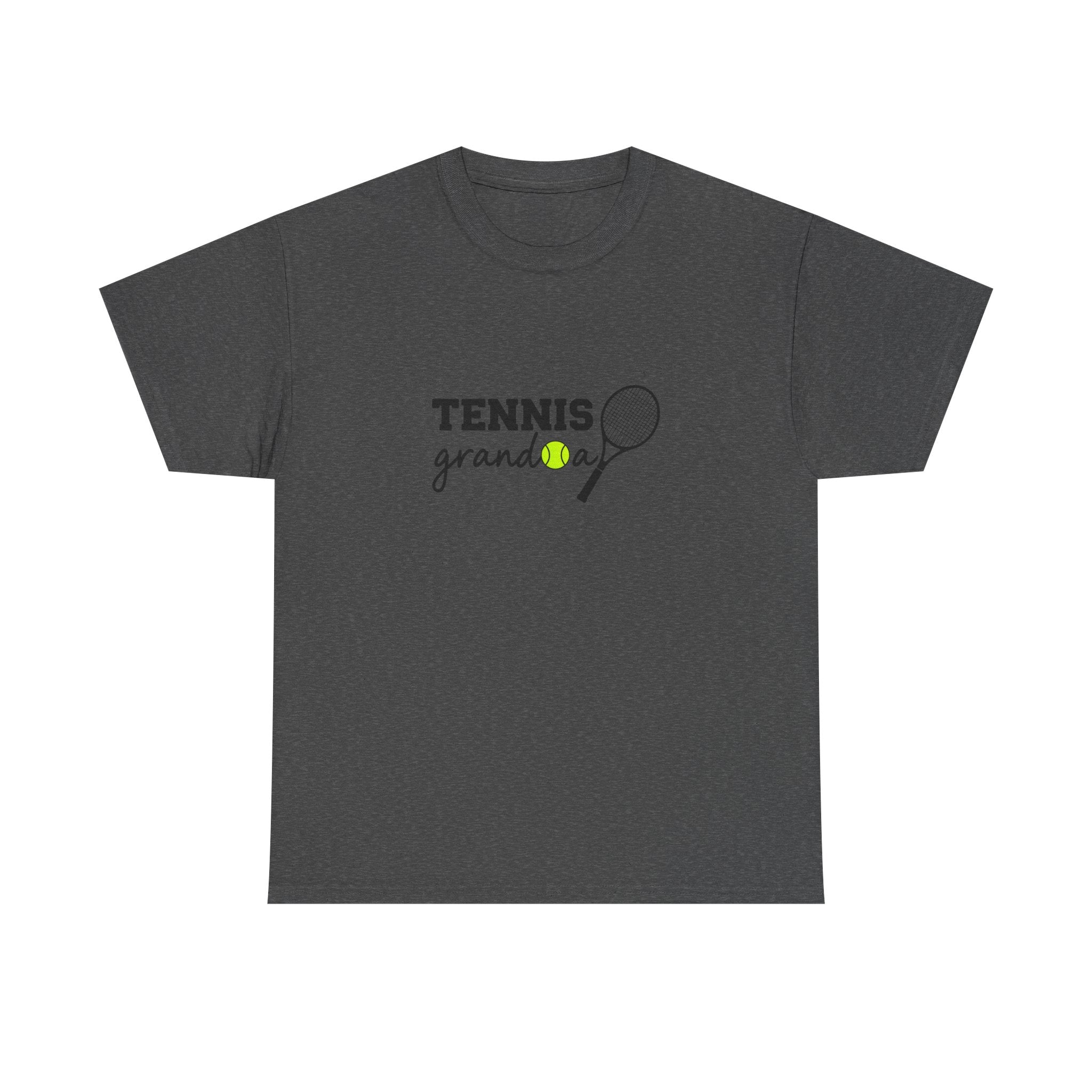 Tennis Granddad Graphic Tee — “TENNIS granddad” Tennis Racket & Ball T‑Shirt