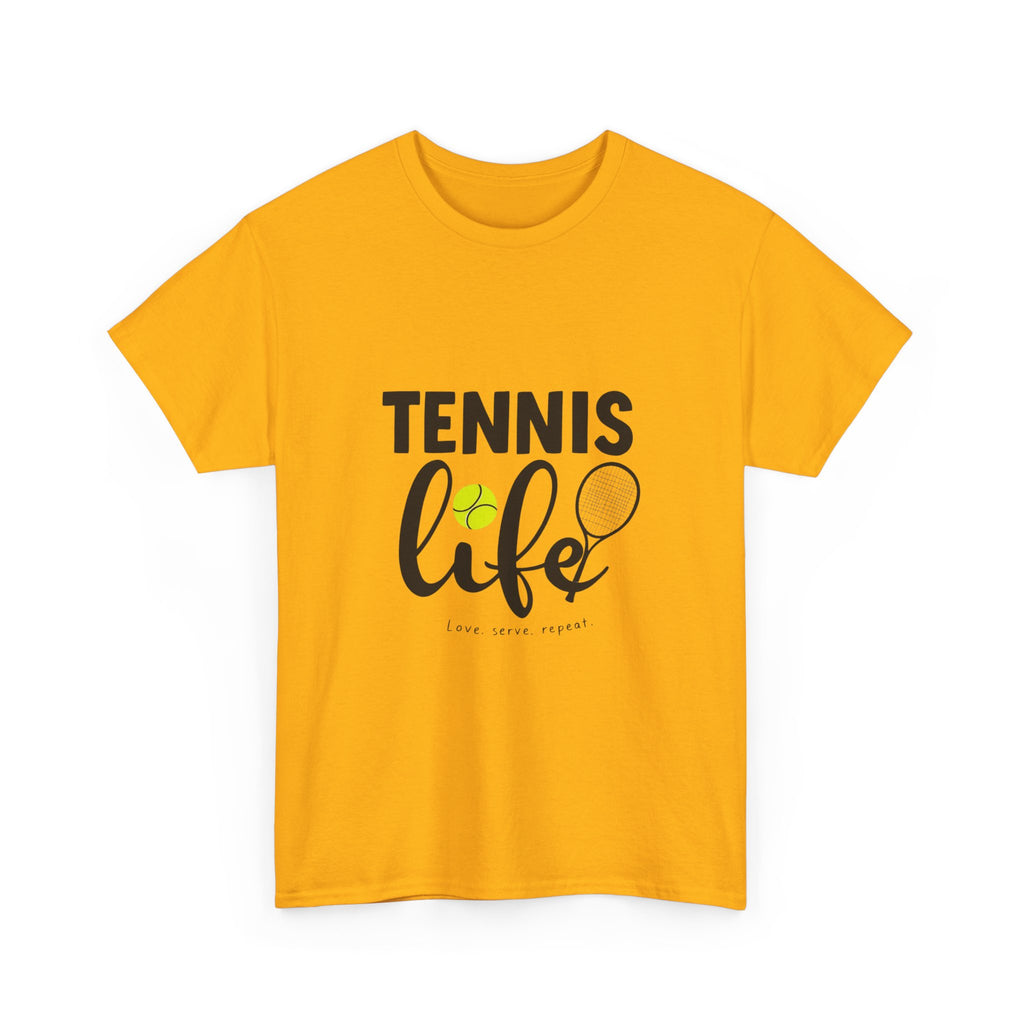 Tennis Life Heavy Cotton T-Shirt – Premium Comfort &amp; Bold Print Quality