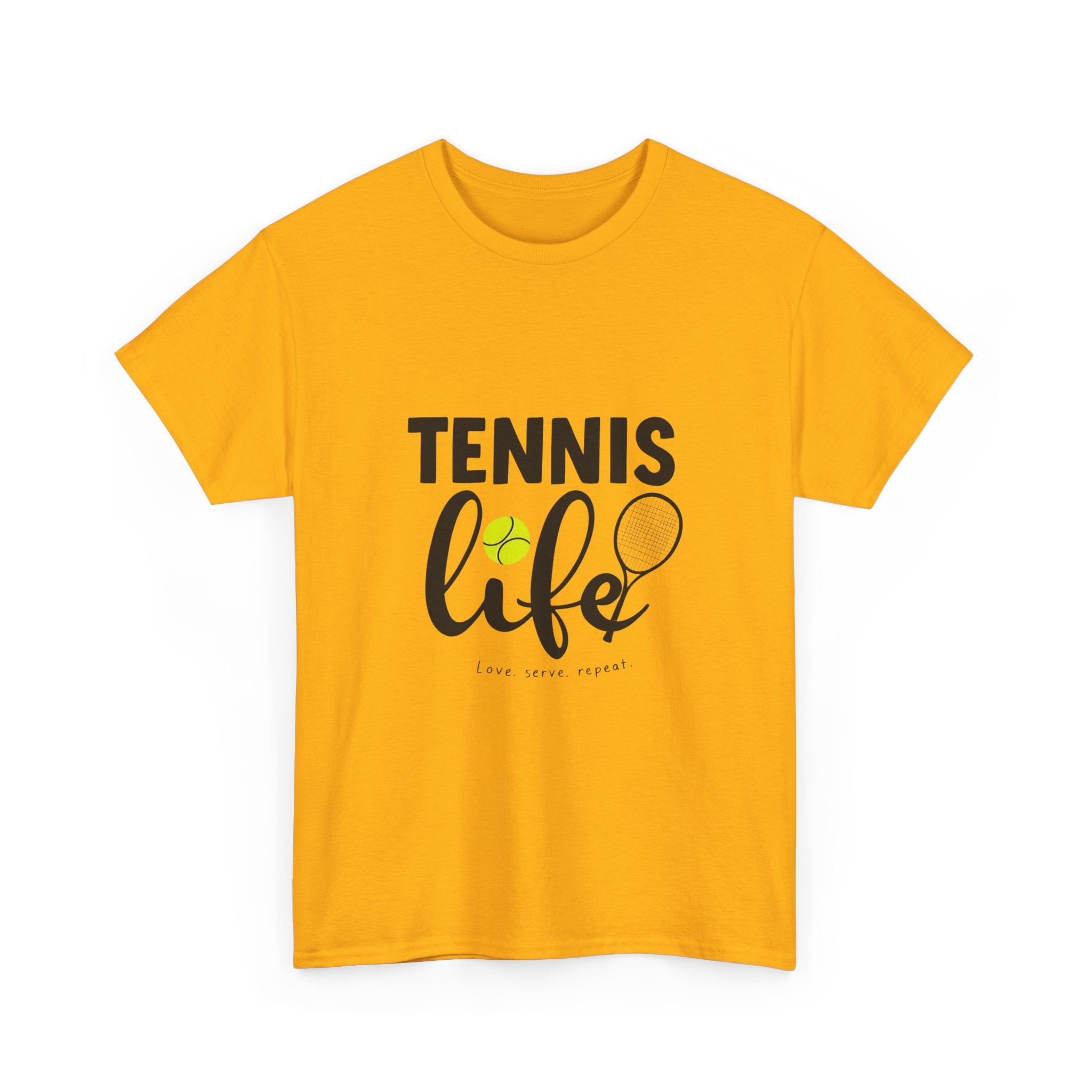 Tennis Life Heavy Cotton T-Shirt – Premium Comfort &amp; Bold Print Quality