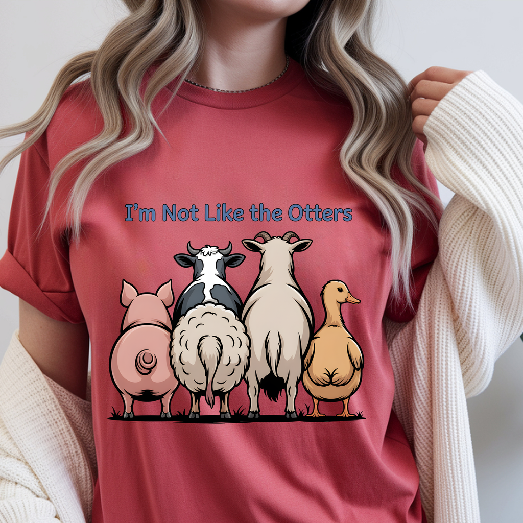 Farm Animal Butt T-Shirt – Cute Barnyard Rear View Tee (Just One More Livestock)