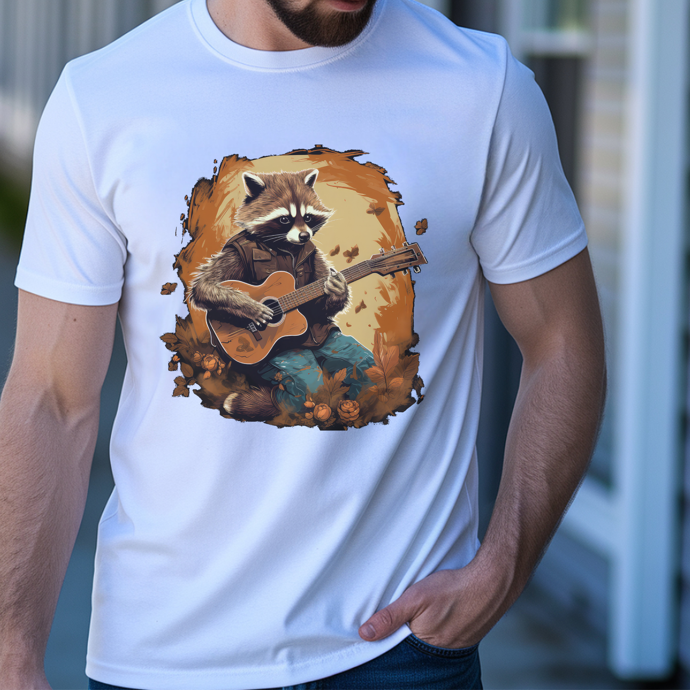 Raccoon Guitar Tee | Cozy Folk Music Shirt | Vintage Campfire Graphic Tee | Comfort Colors & Bella Canvas A laid-back, nostal